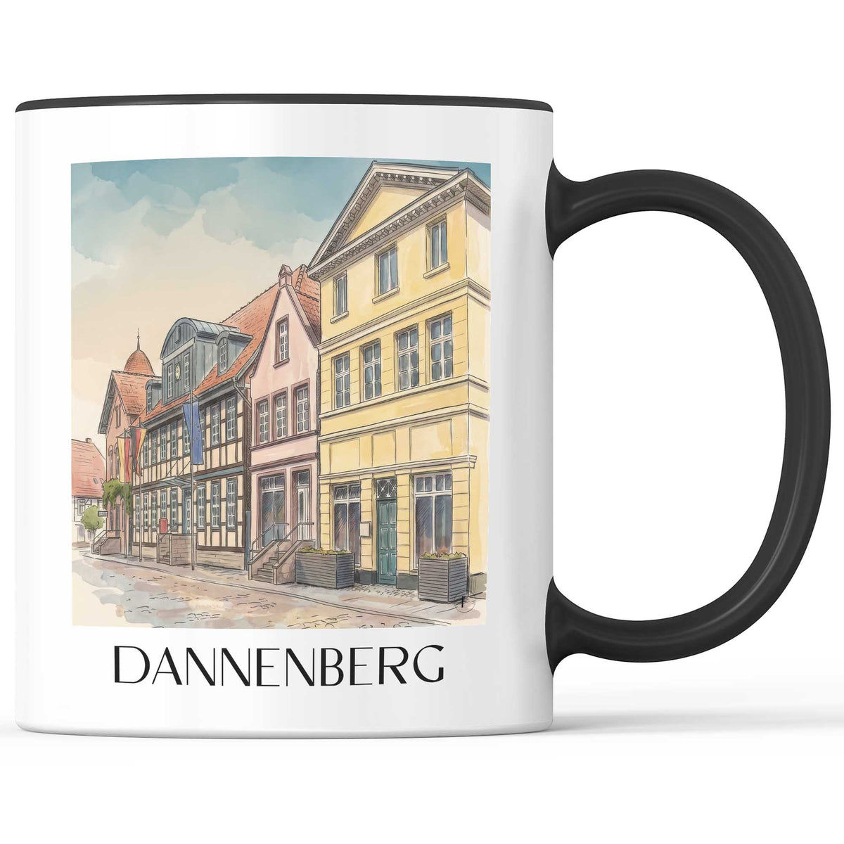 Dannenberg Kaffeebecher - Niedersachsen - Deutschland Becher - Kaffeetasse im Aquarell Stil - favplace