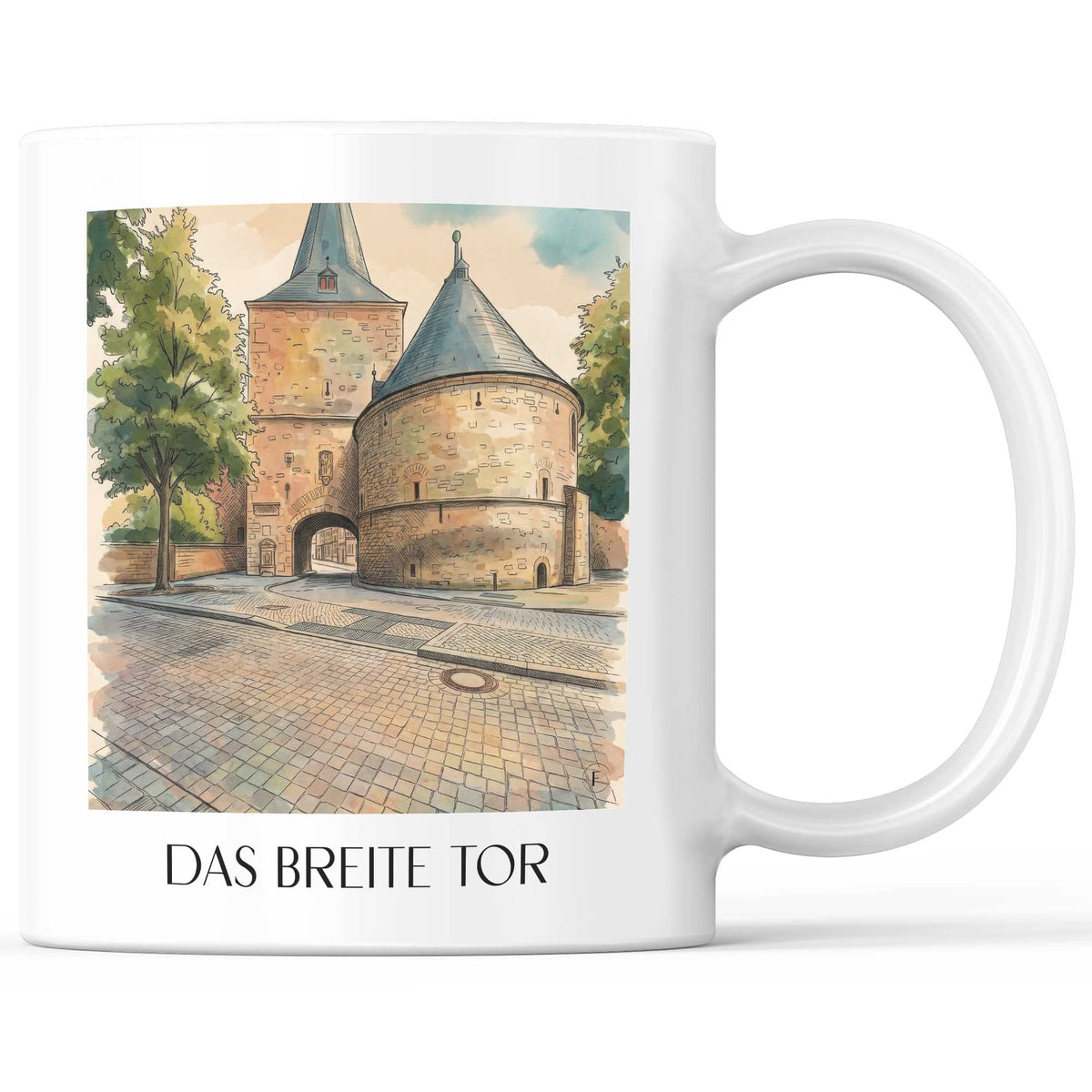 Das Breite Tor Kaffeebecher - Goslar - Deutschland Becher - Kaffeetasse im Aquarell Stil - favplace