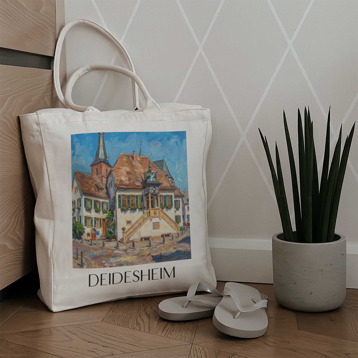 deidesheim-pfälzer-weinstraße-deutschland-einkaufstasche-oil-painting-oelgemaelde