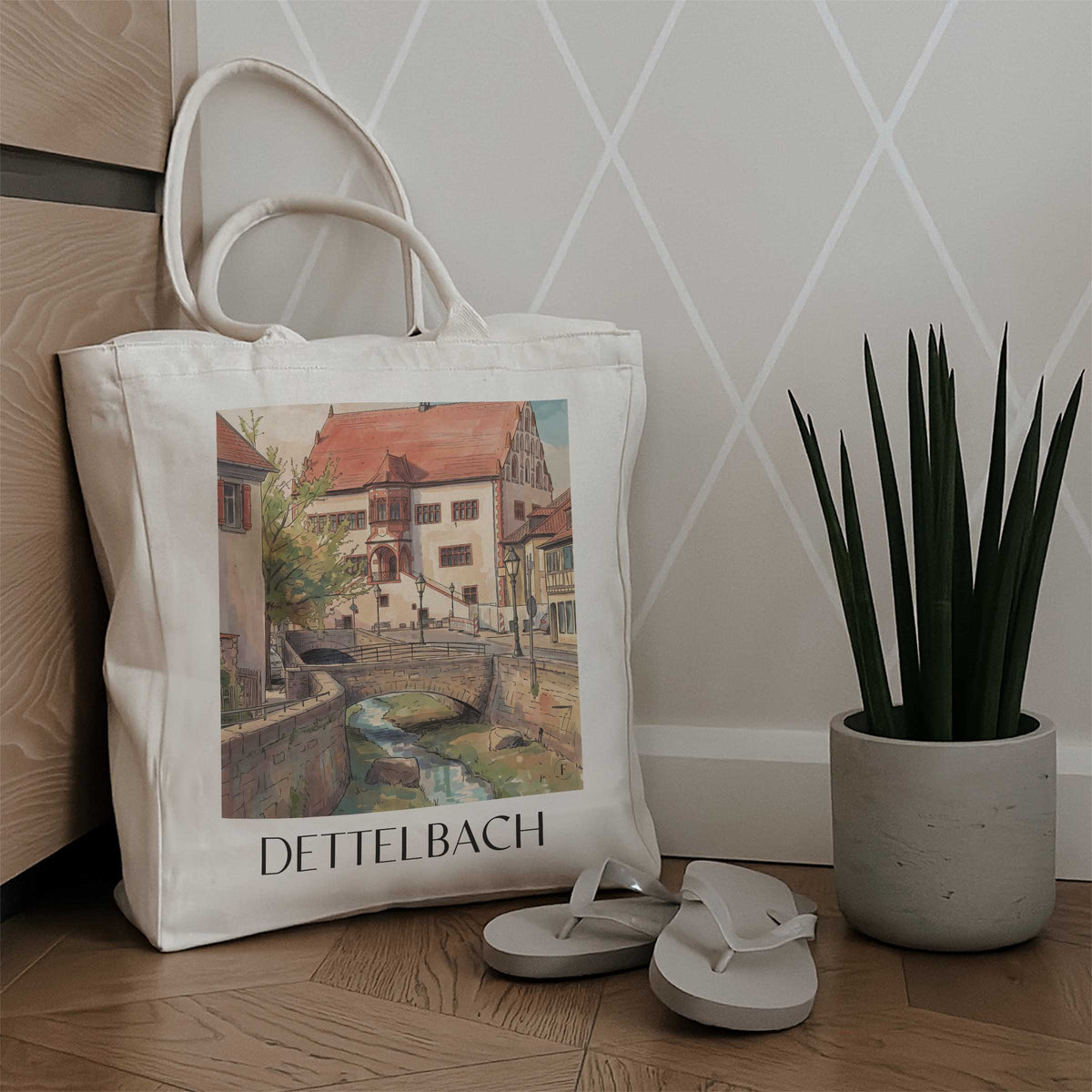 dettelbach-mainfranken-deutschland-einkaufstasche-aquarell