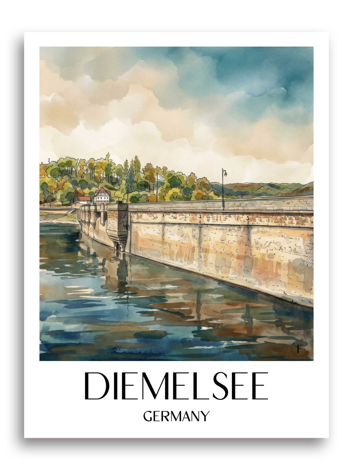 Diemelsee Poster - Sauerland - Deutschland Kunstdruck - Aquarell von A4 bis A1 - favplace