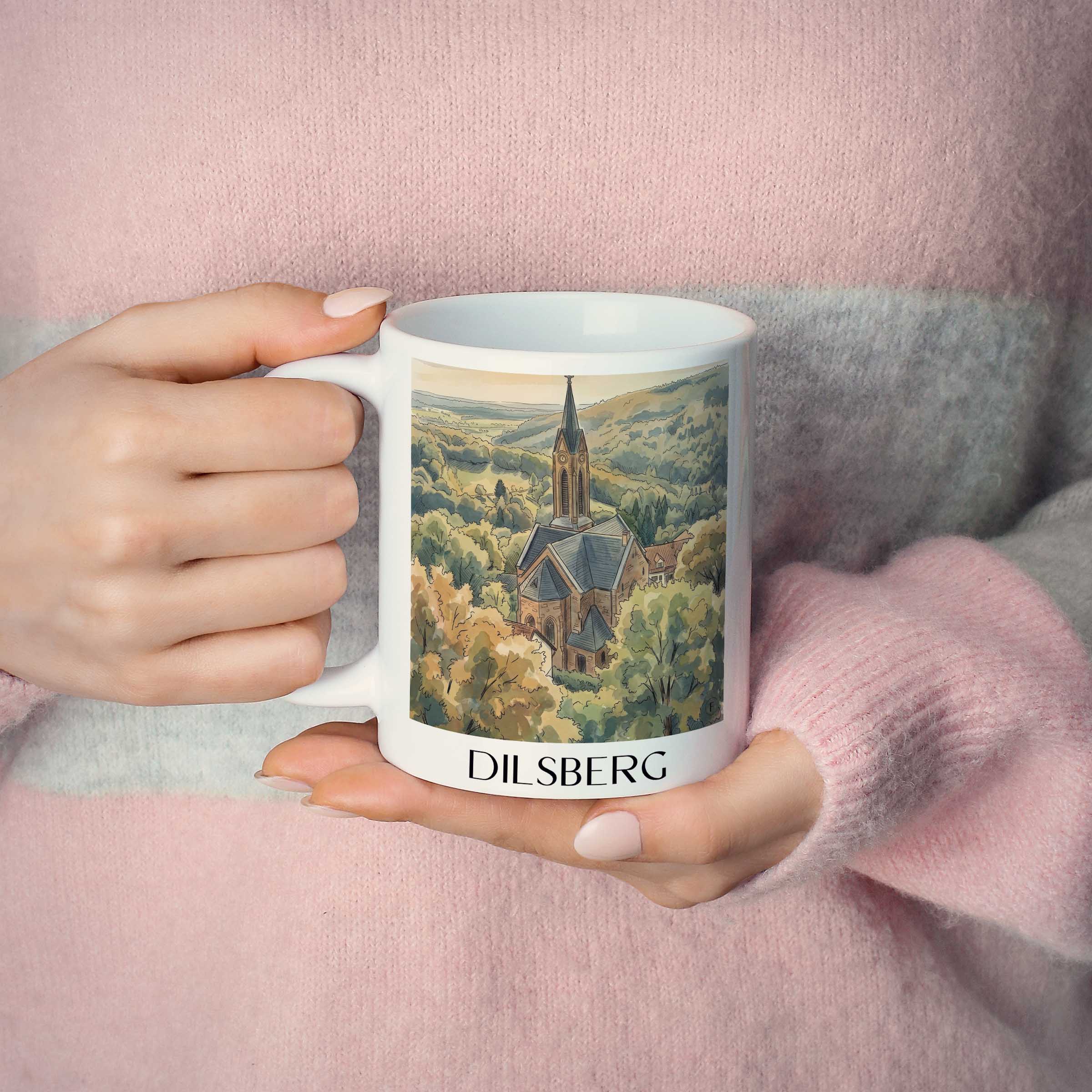 dilsberg-neckartal-deutschland-kaffeebecher-aquarell