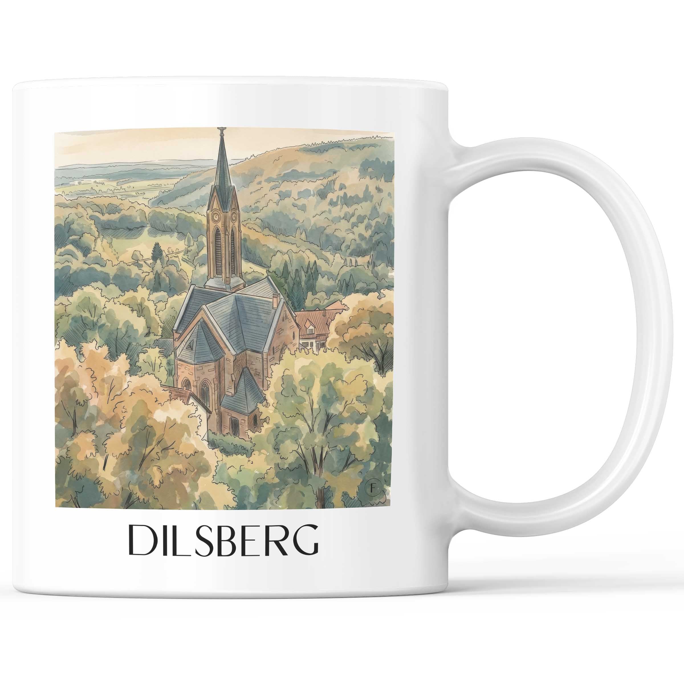 dilsberg-neckartal-deutschland-kaffeebecher-aquarell