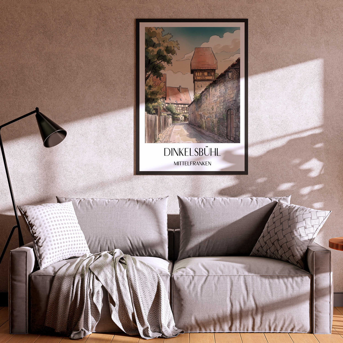 dinkelsbühl-mittelfranken-deutschland-poster-aquarell