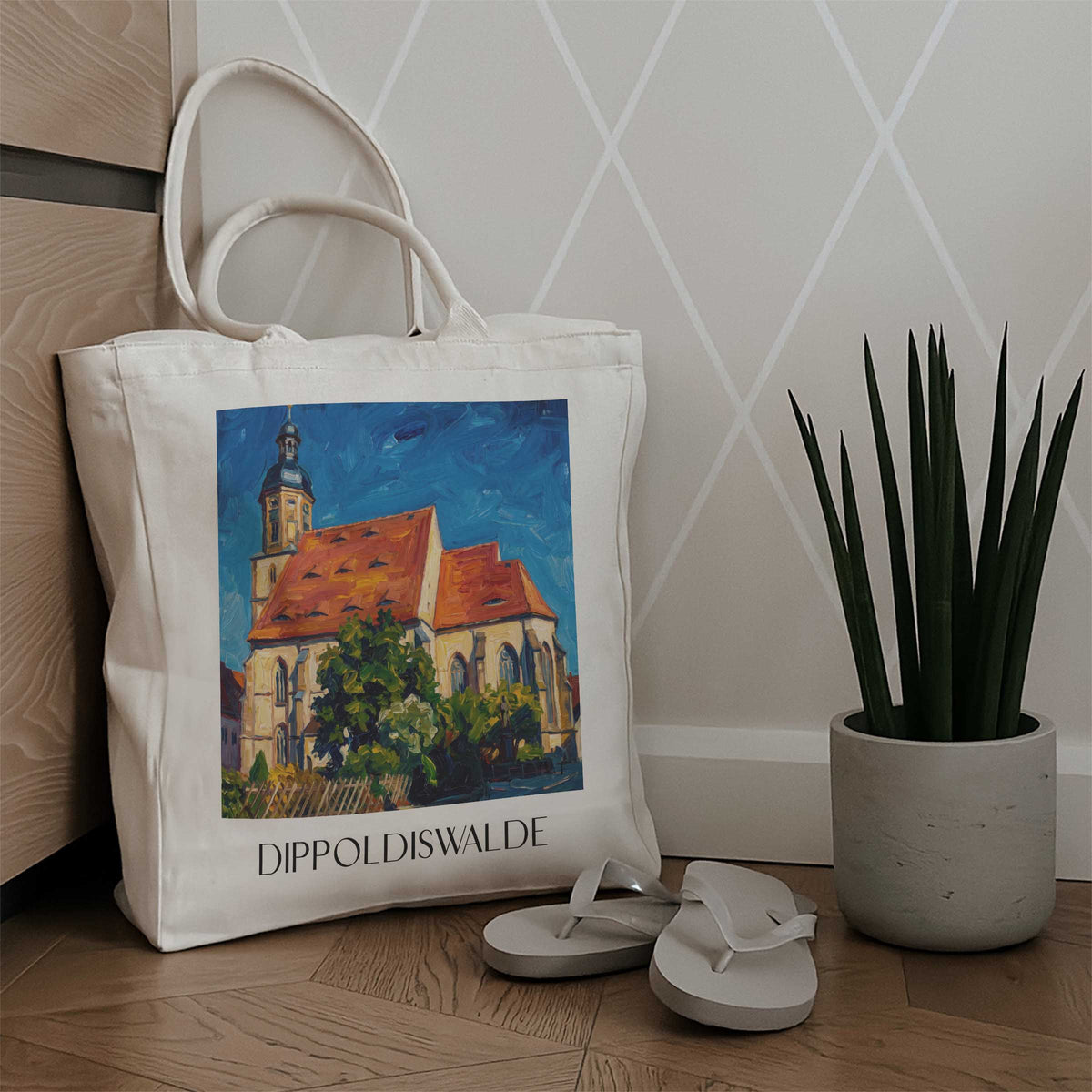 dippoldiswalde-osterzgebirge-deutschland-einkaufstasche-oil-painting-oelgemaelde