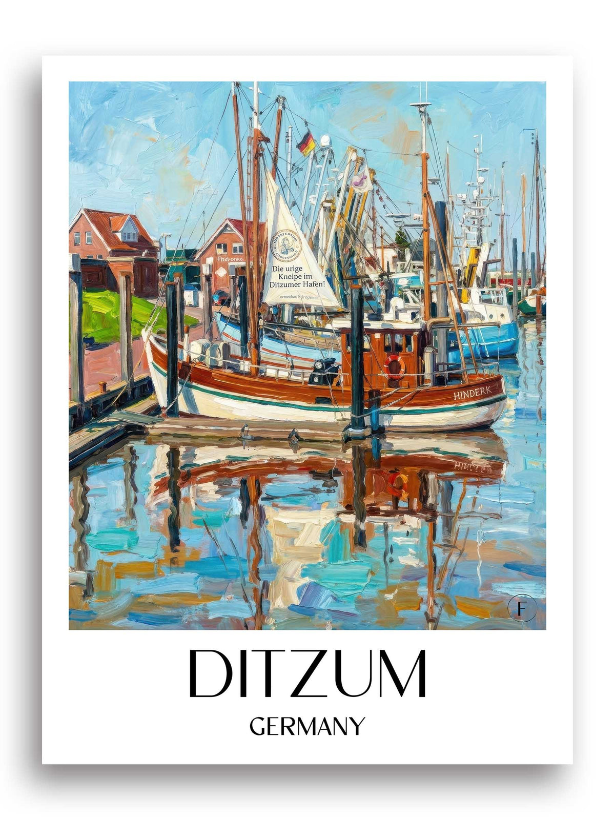 Ditzum Poster - Ostfriesland - Deutschland Kunstdruck - Ölgemälde von A4 bis A1 - favplace