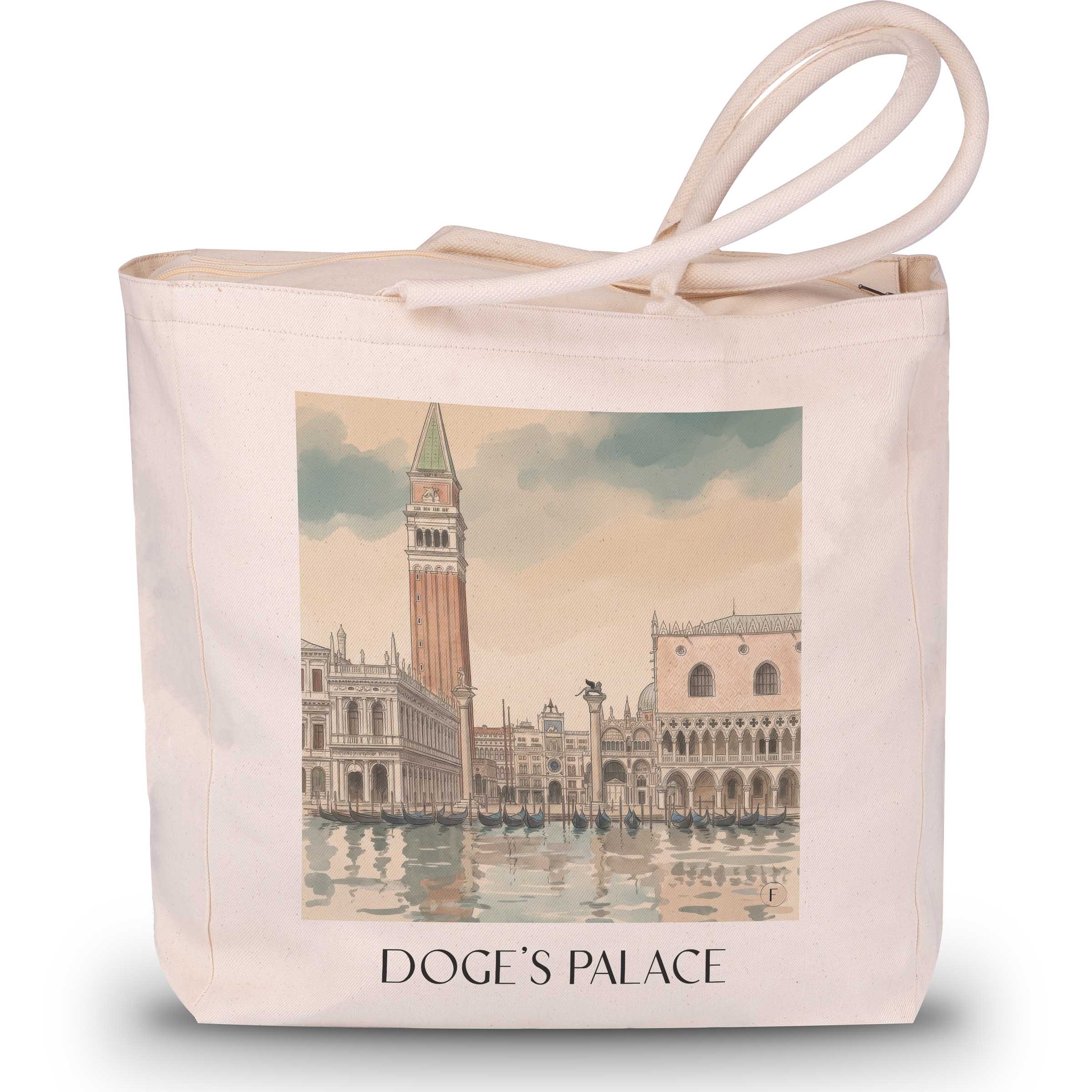 Dogenpalast Shopping Tasche - Venedig - Italien Tote Bag - Einkaufstasche im Aquarell Stil - favplace