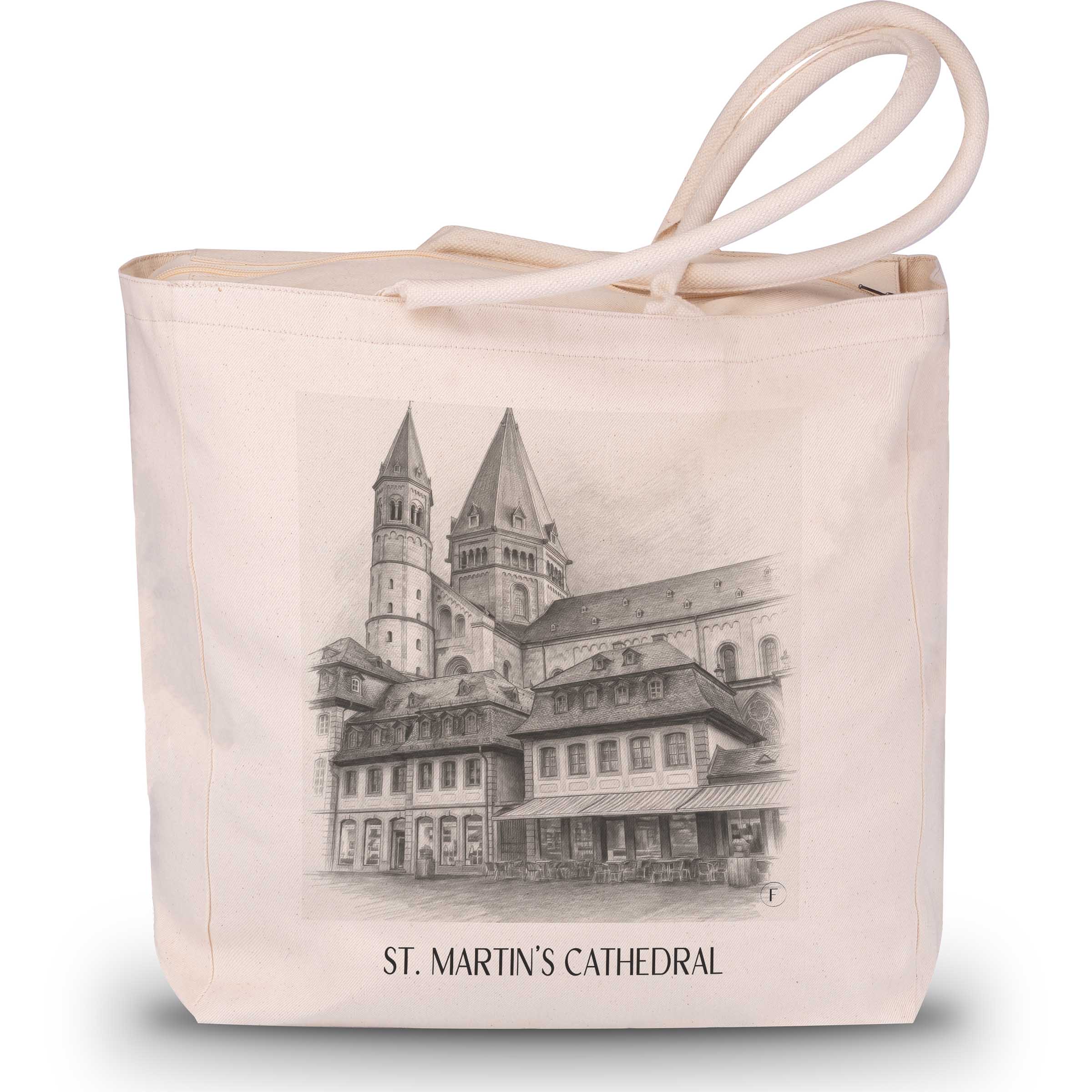 Dom St. Martin Shopping Tasche - Mainz - Deutschland Tote Bag - Einkaufstasche im Zeichnung Stil