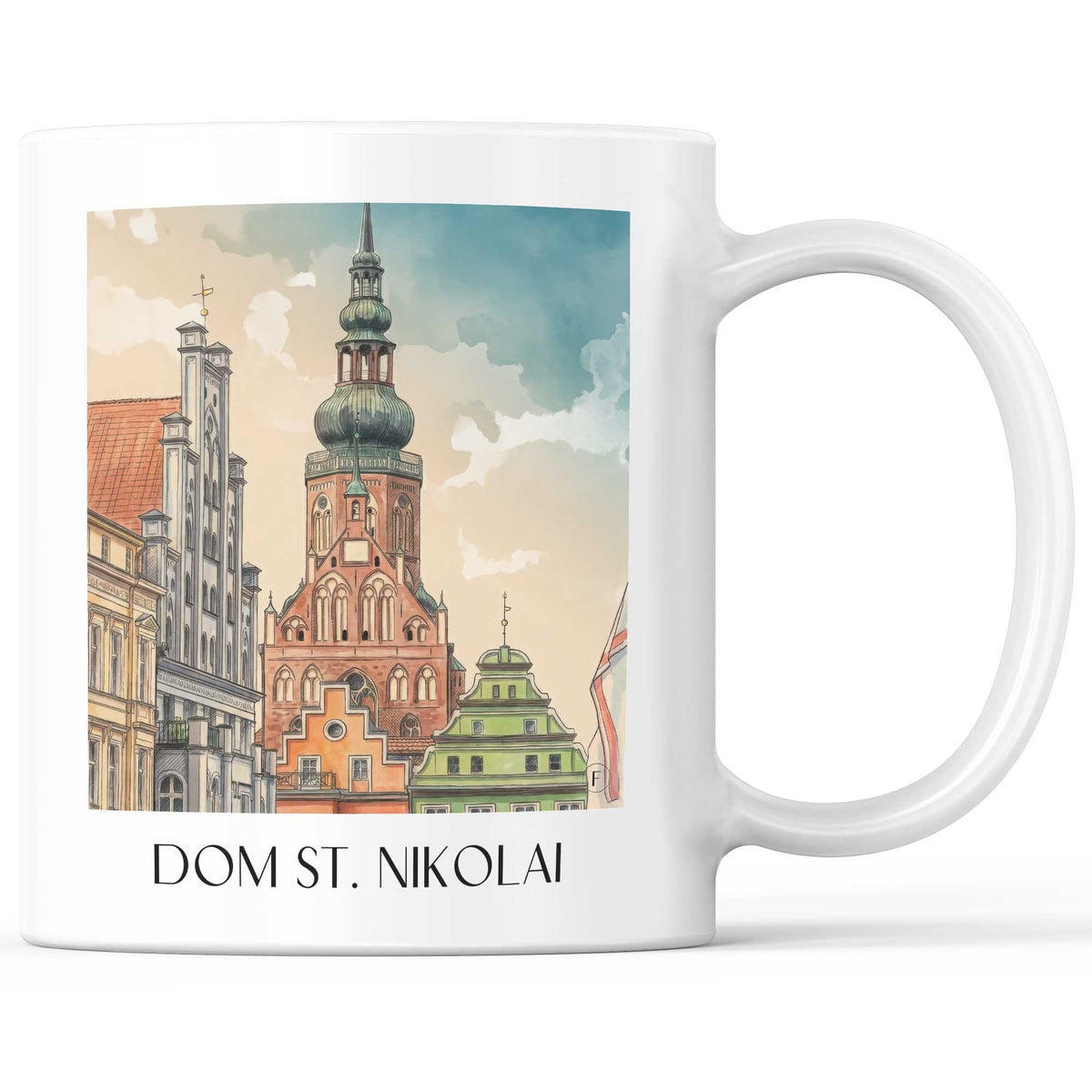 Dom St. Nikolai Kaffeebecher - Greifswald - Deutschland Becher - Kaffeetasse im Aquarell Stil - favplace