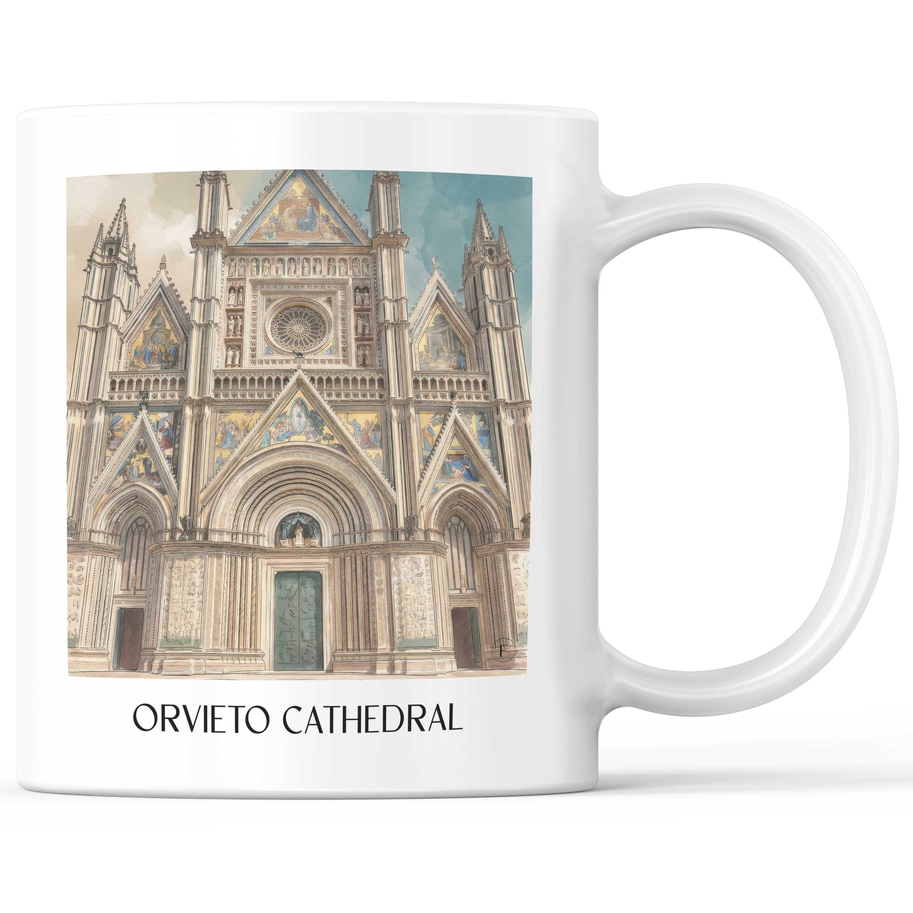 Dom von Orvieto Kaffeebecher - Umbrien - Italien Becher - Kaffeetasse im Aquarell Stil - favplace