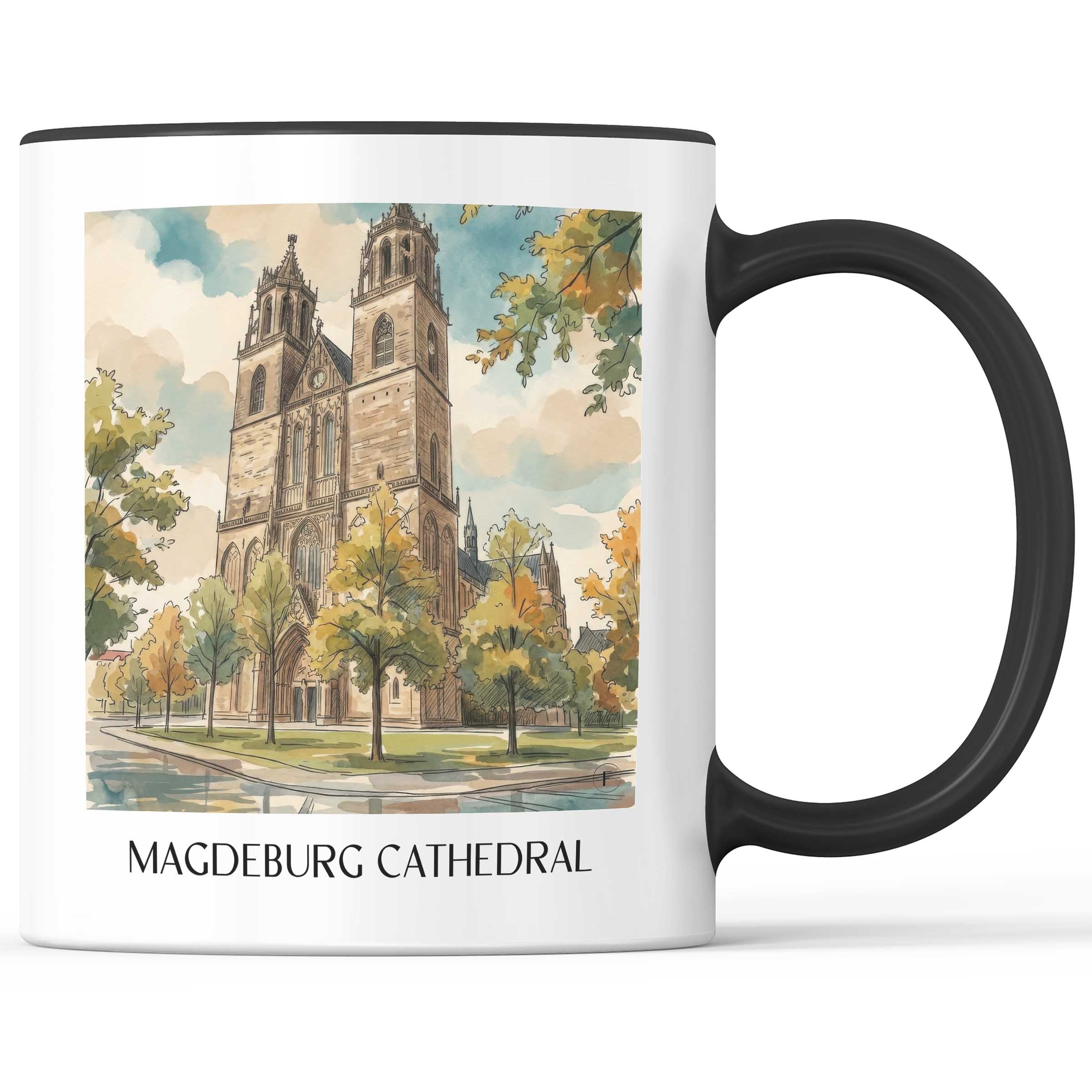 Dom zu Magdeburg Kaffeebecher - Sachsen-Anhalt - Deutschland Becher - Kaffeetasse im Aquarell Stil - favplace