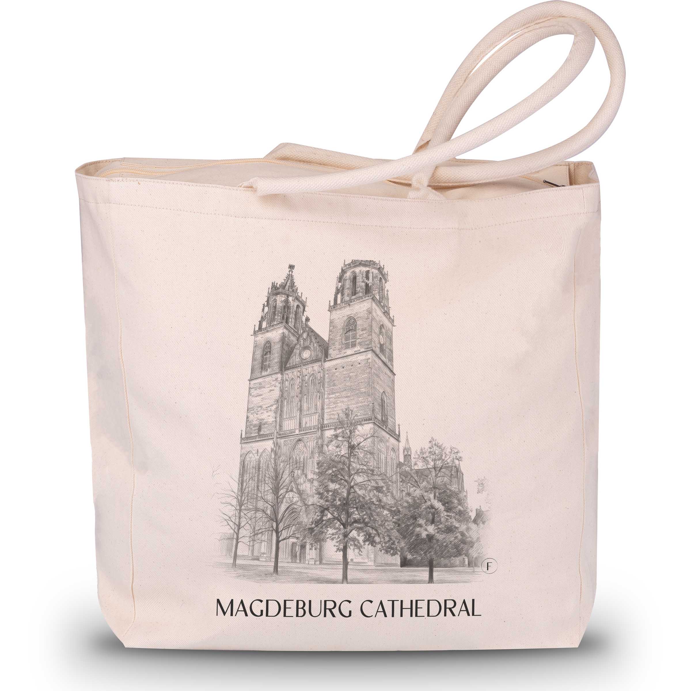 Dom zu Magdeburg Shopping Tasche - Sachsen-Anhalt - Deutschland Tote Bag - Einkaufstasche im Zeichnung Stil