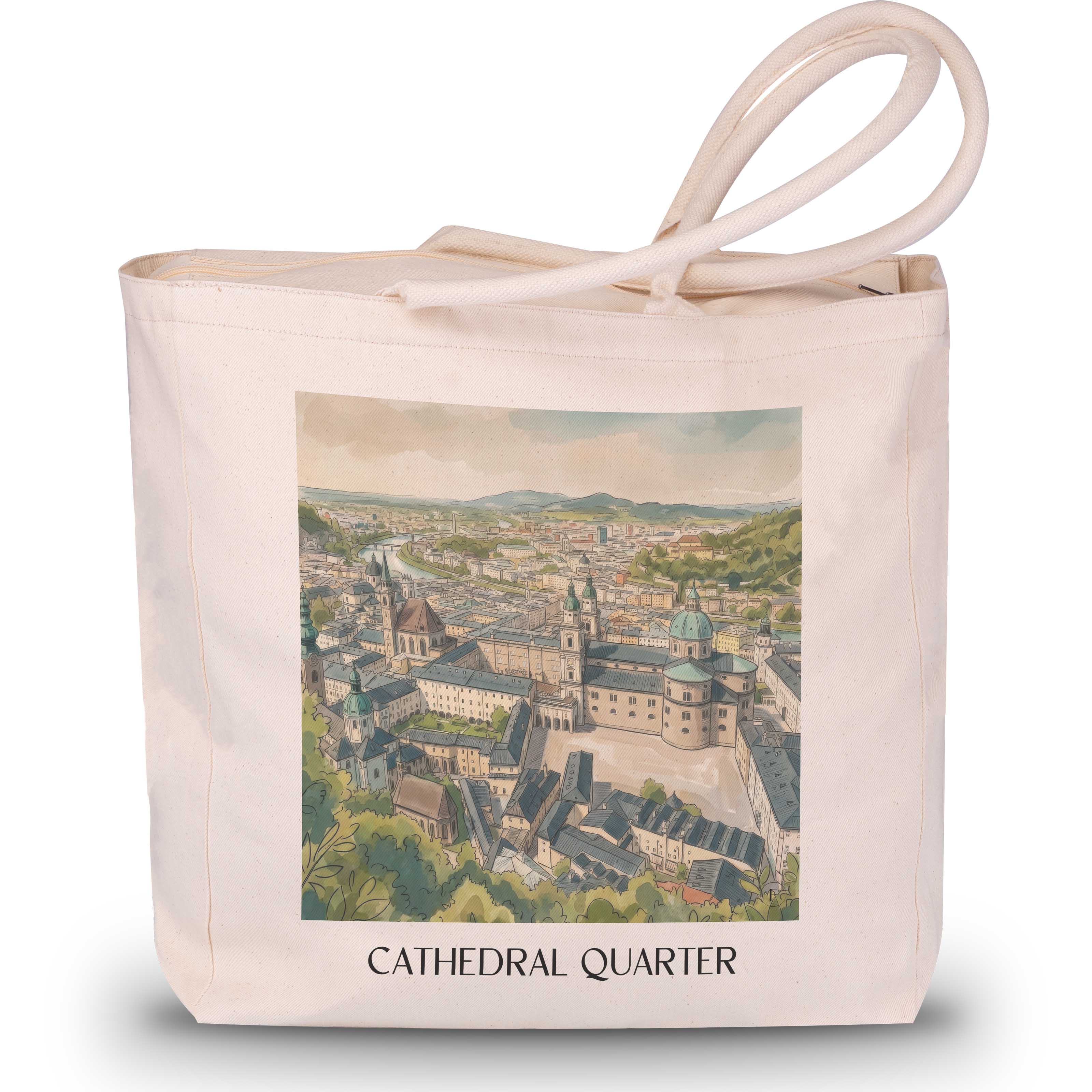 DomQuartier Shopping Tasche - Salzburg - Österreich und Österreich Tote Bag - Einkaufstasche im Aquarell Stil - favplace