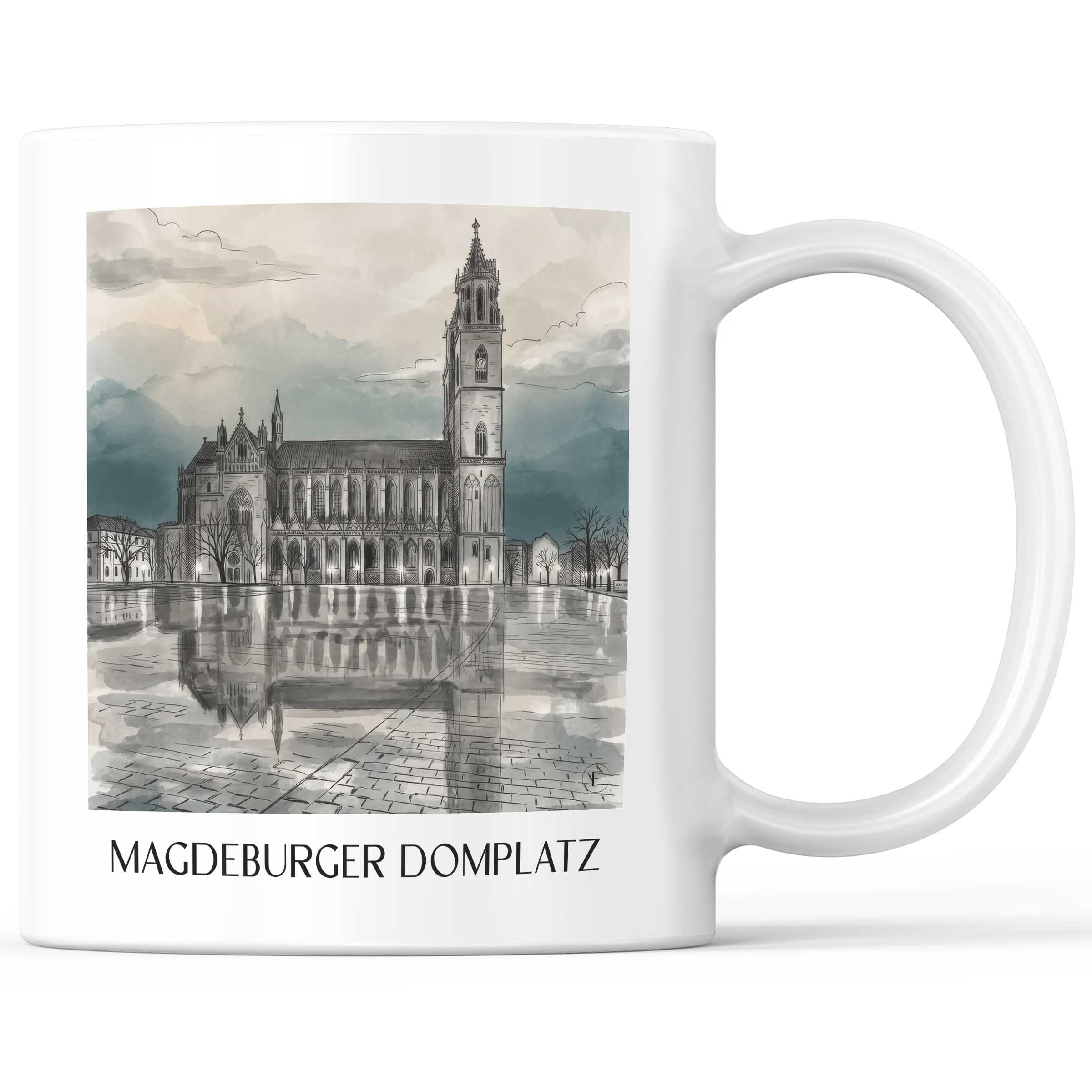 domplatz-magdeburg-deutschland-kaffeebecher-aquarell-schwarz-weiss