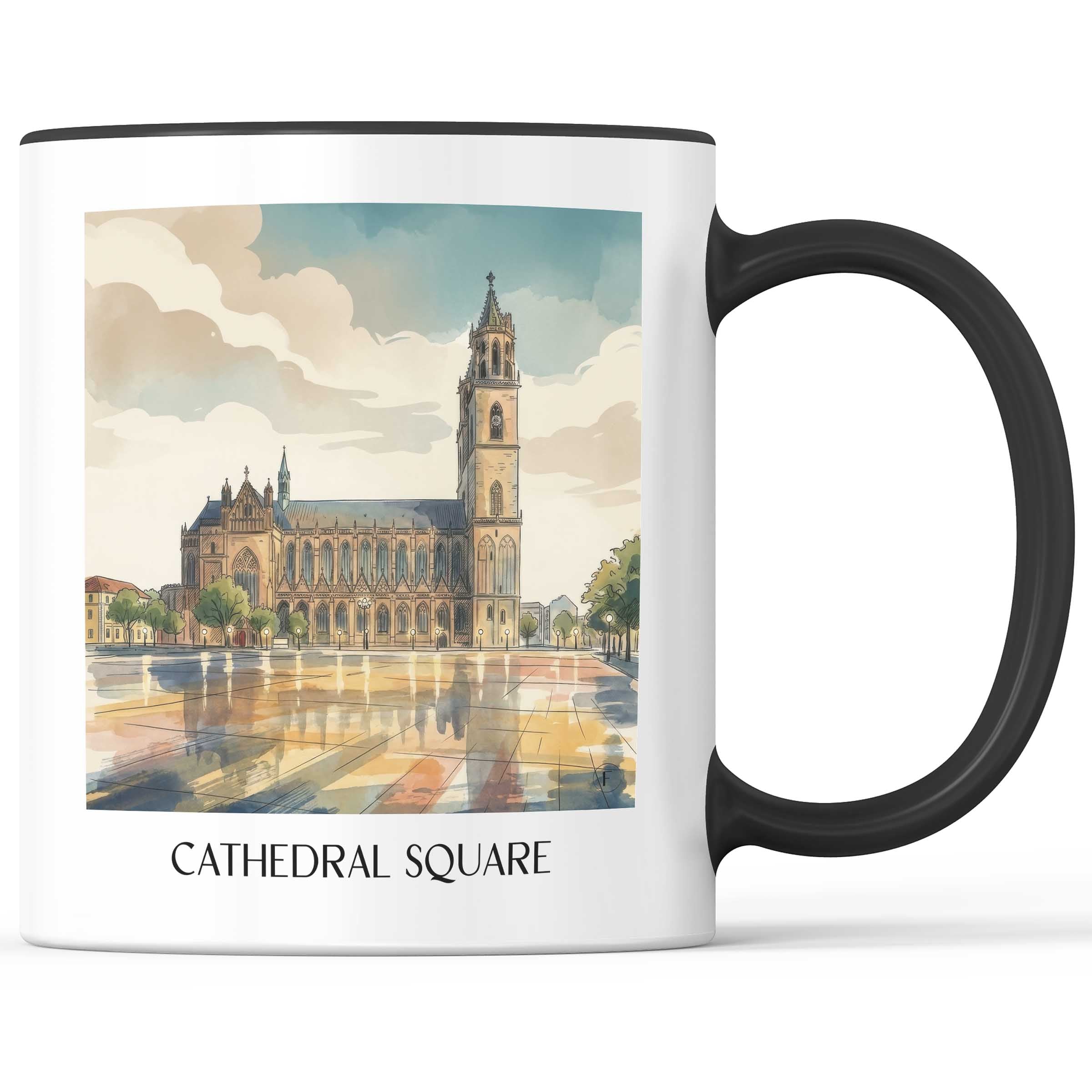 Domplatz Kaffeebecher - Magdeburg - Deutschland Becher - Kaffeetasse im Aquarell Stil - favplace