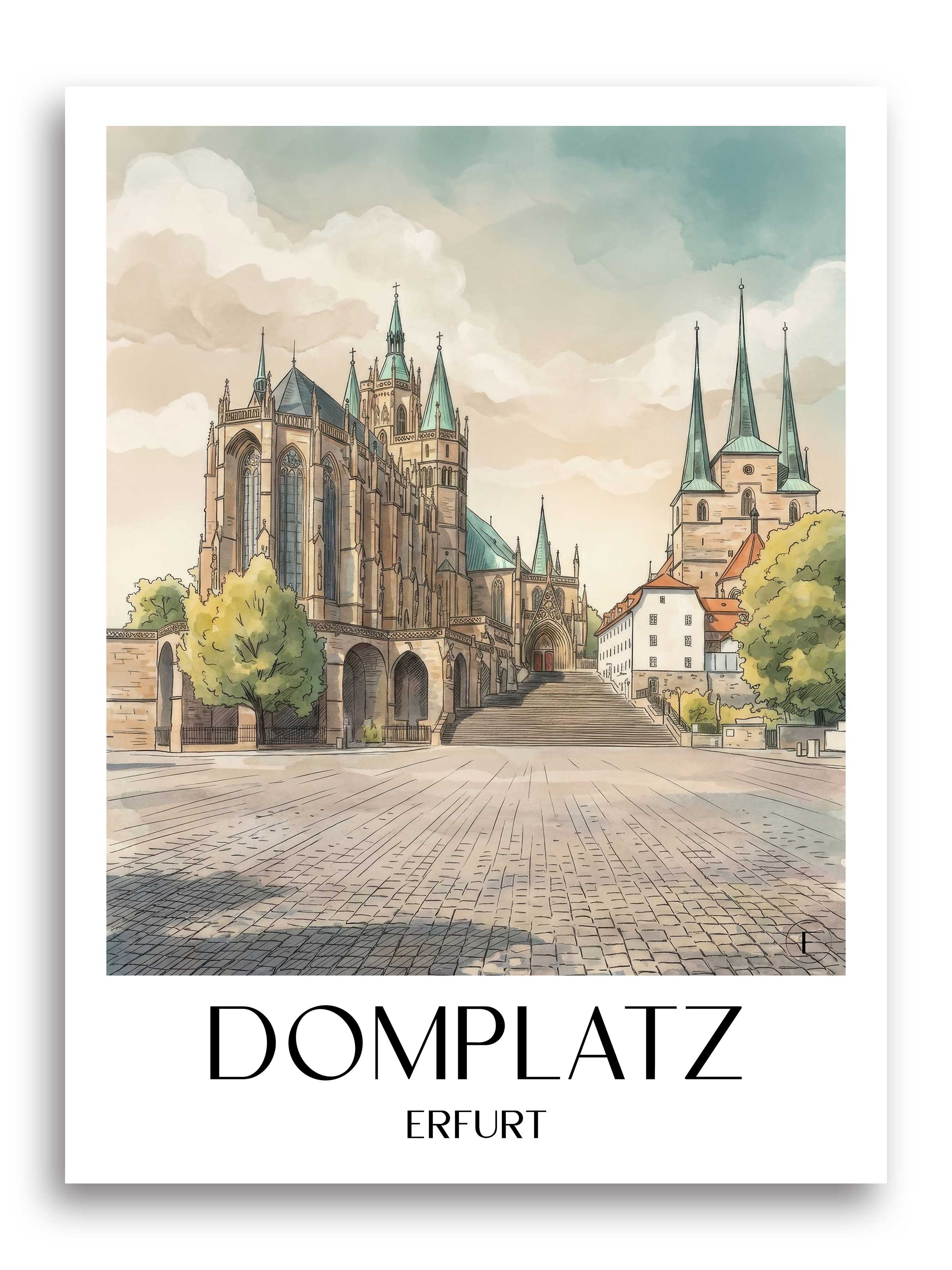 domplatz-erfurt-deutschland-poster-aquarell