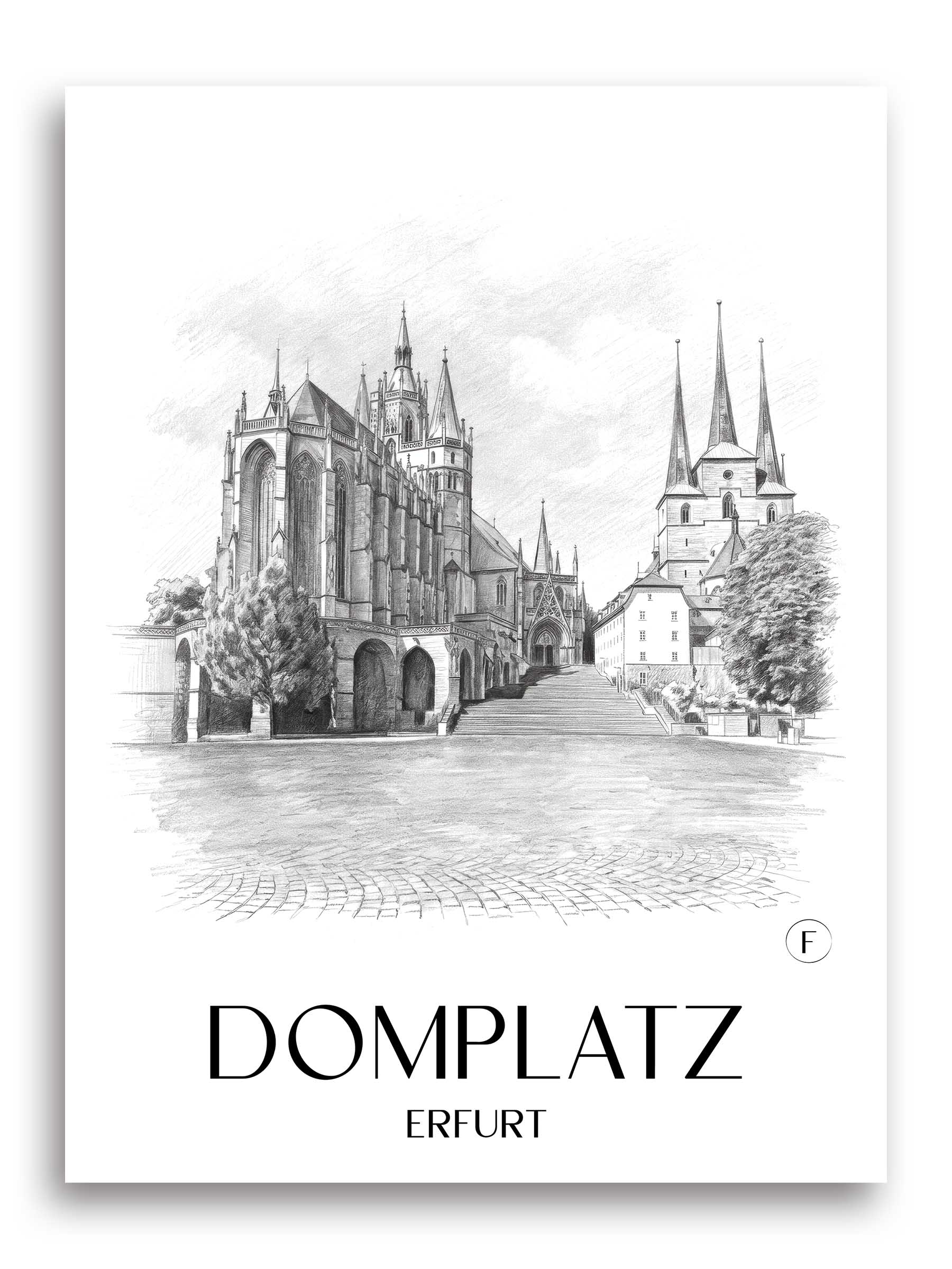 domplatz-erfurt-deutschland-poster-bleistift-zeichnung-drawing