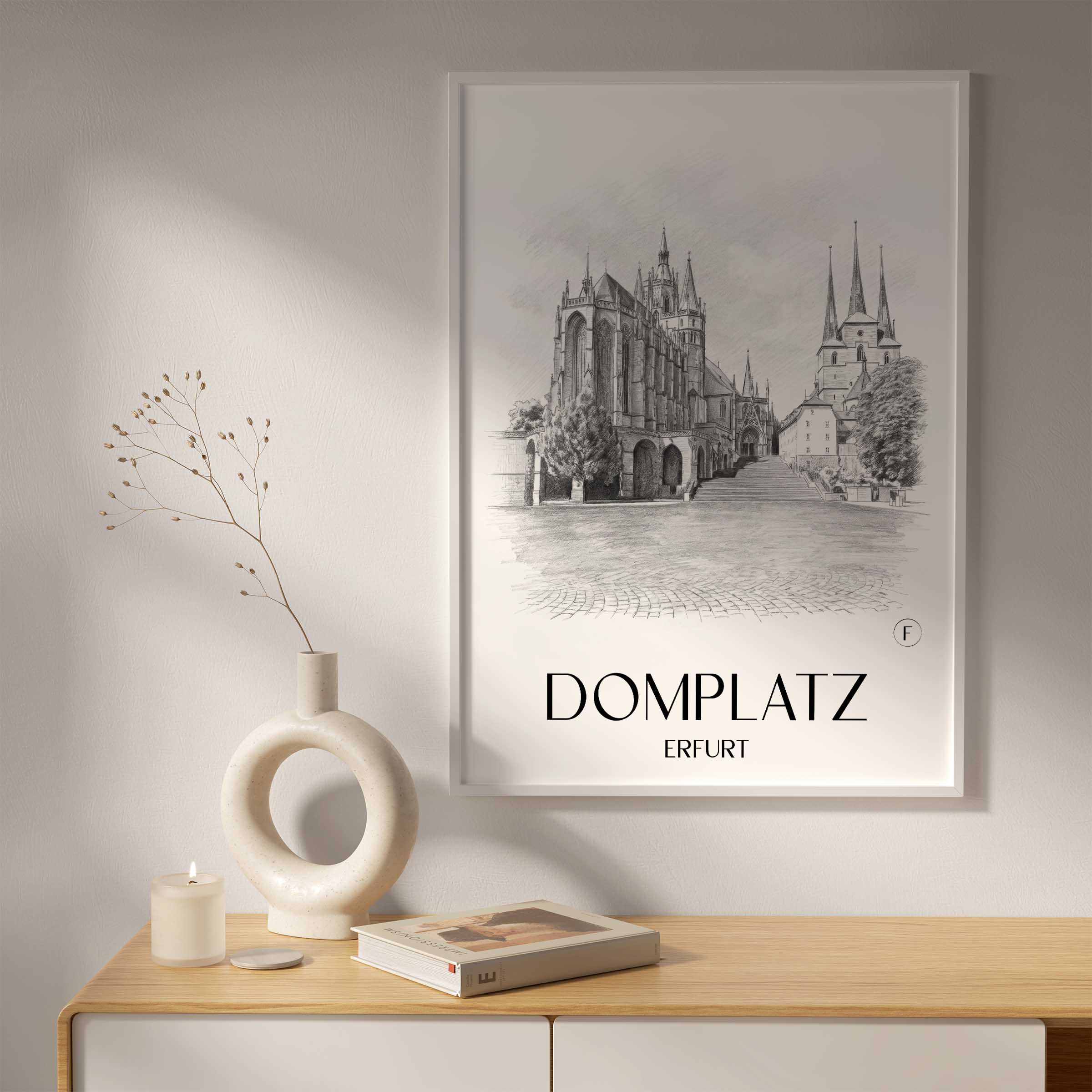 domplatz-erfurt-deutschland-poster-bleistift-zeichnung-drawing