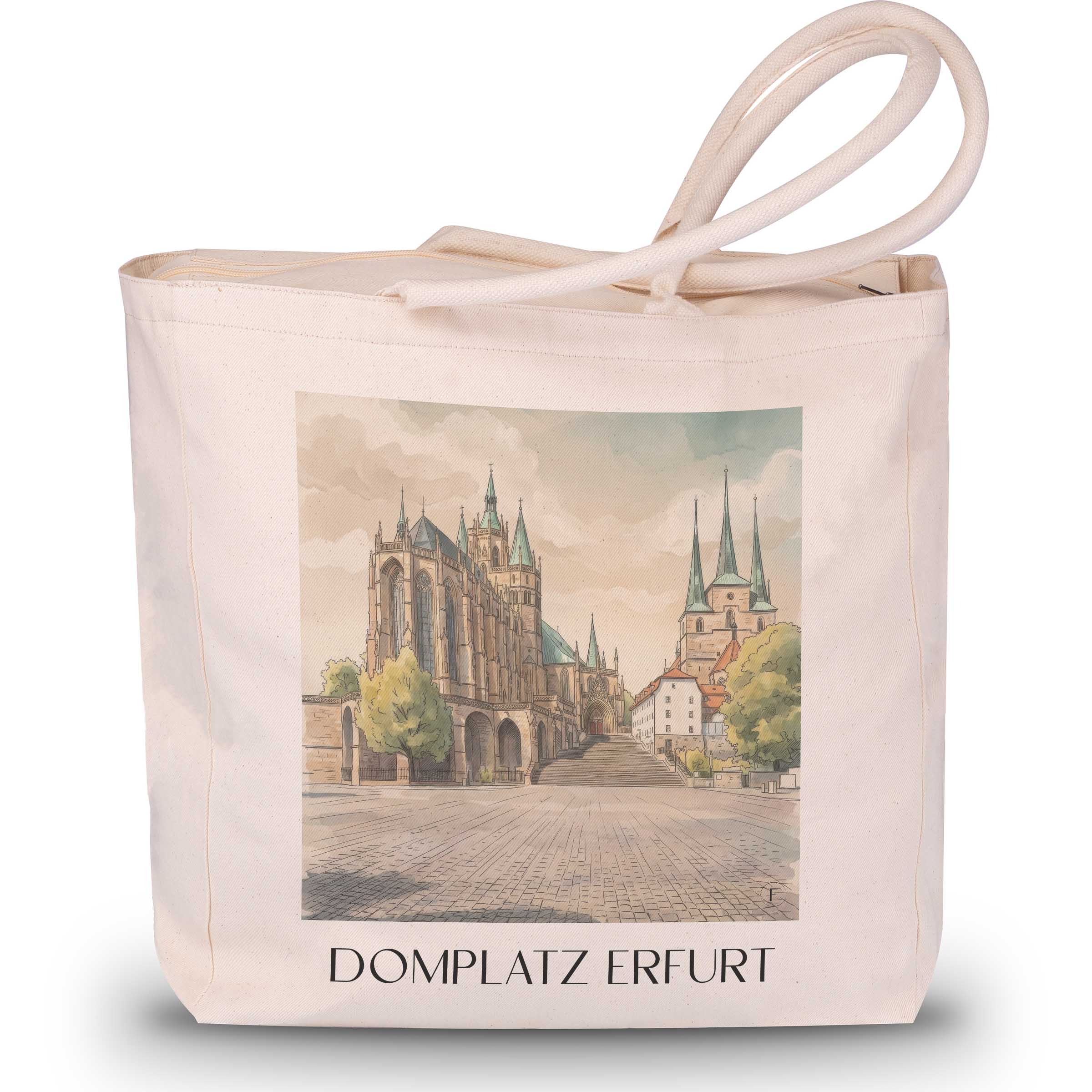 domplatz-erfurt-deutschland-einkaufstasche-aquarell