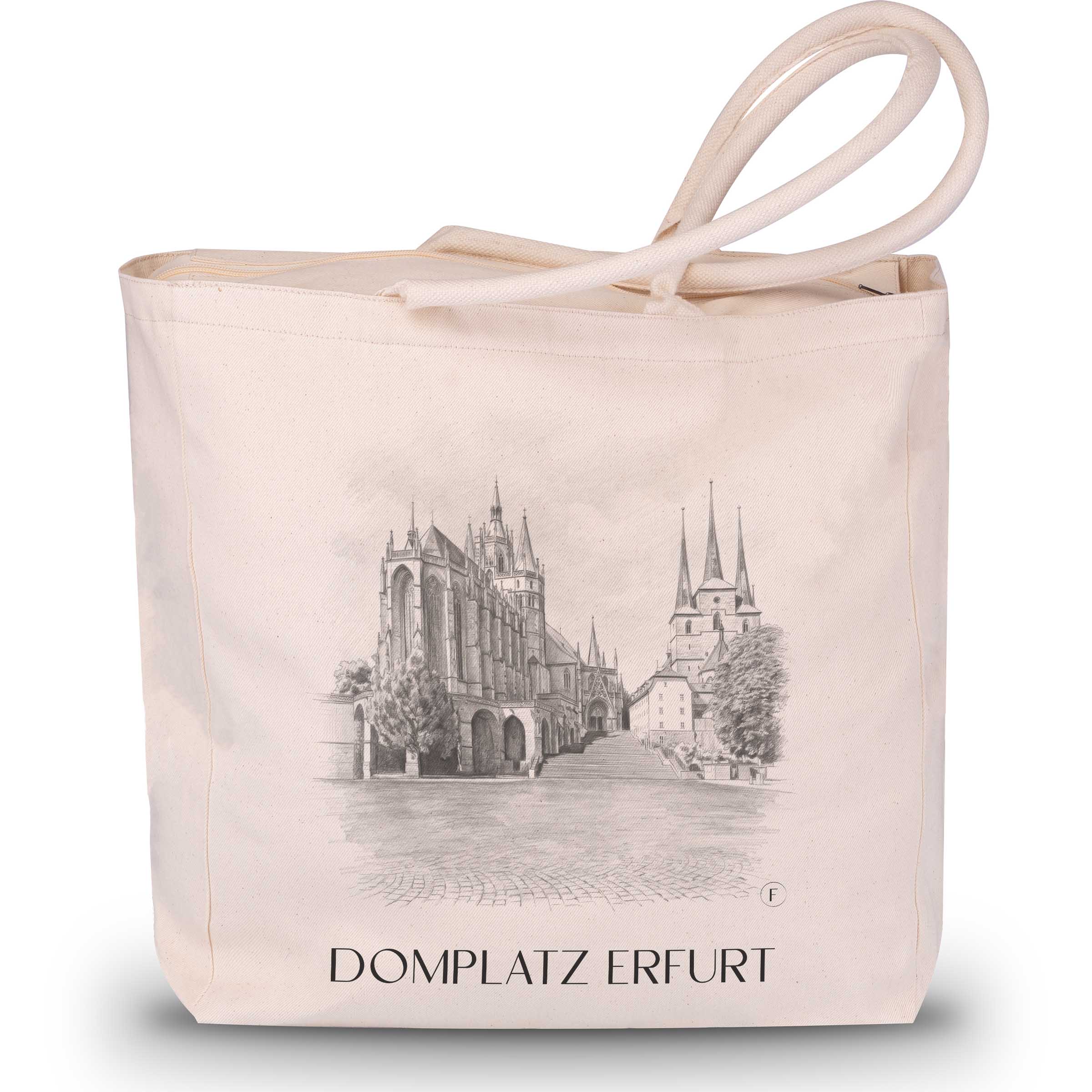 domplatz-erfurt-deutschland-einkaufstasche-bleistift-zeichnung-drawing