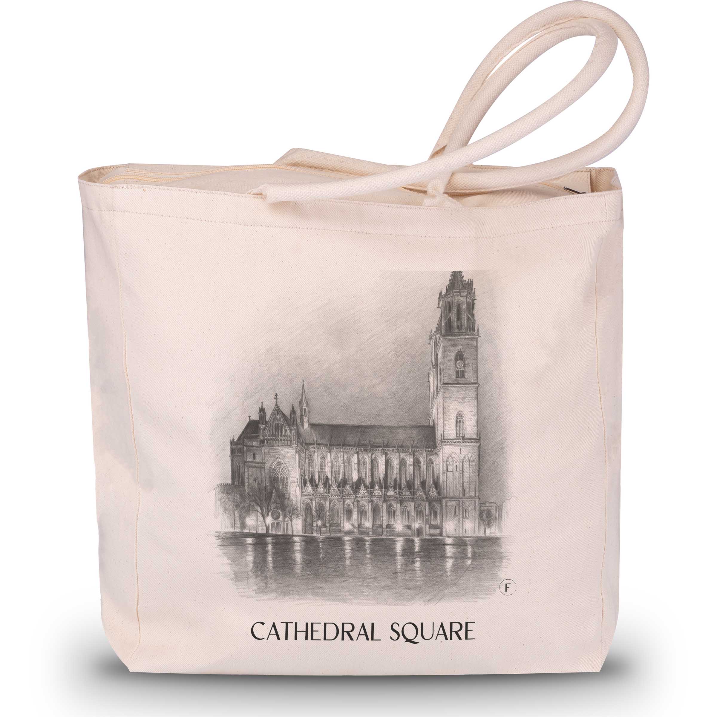 Domplatz Shopping Tasche - Magdeburg - Deutschland Tote Bag - Einkaufstasche im Zeichnung Stil