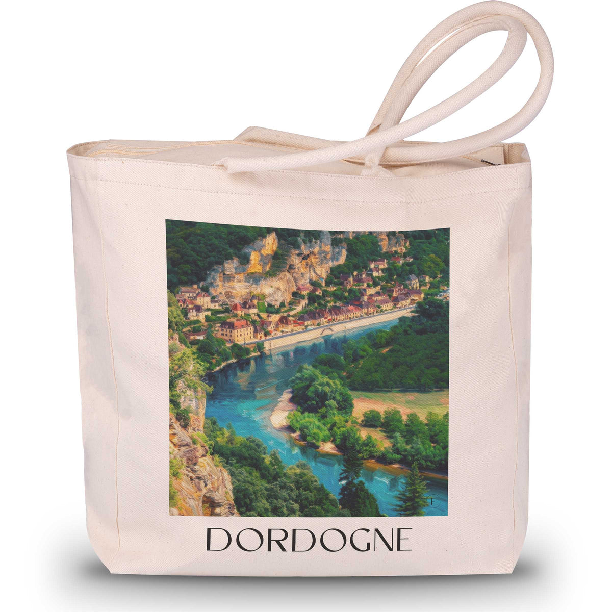 Dordogne - Frankreich Tote Bag - Einkaufstasche im Ölgemälde Stil - favplace