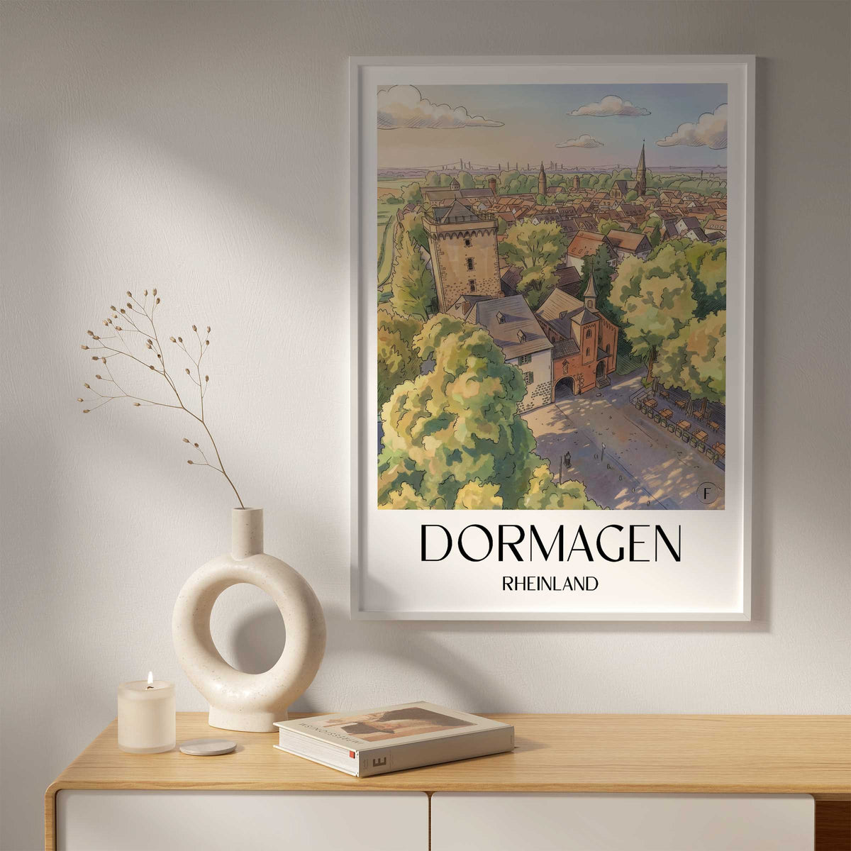 dormagen-rheinland-deutschland-poster-aquarell