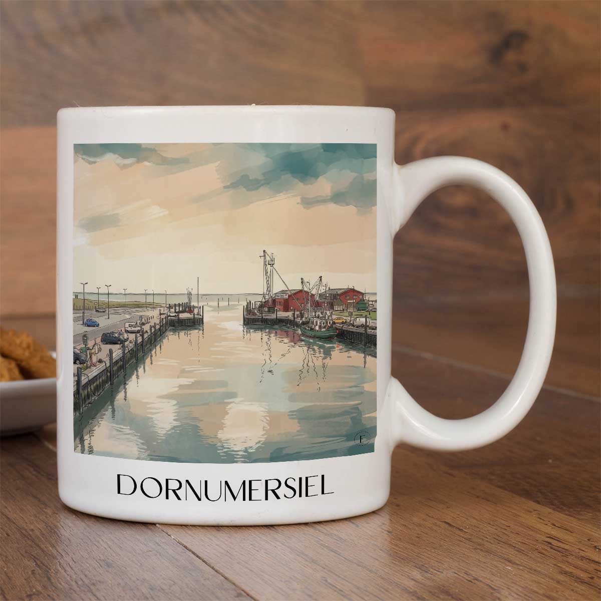 dornumersiel-ostfriesland-deutschland-kaffeebecher-aquarell