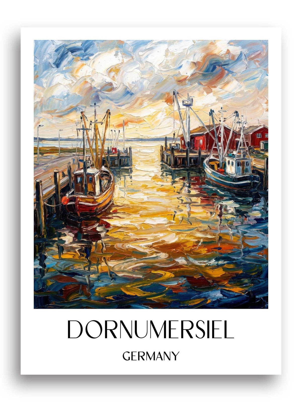 Dornumersiel Poster - Ostfriesland - Deutschland Kunstdruck - Ölgemälde von A4 bis A1 - favplace