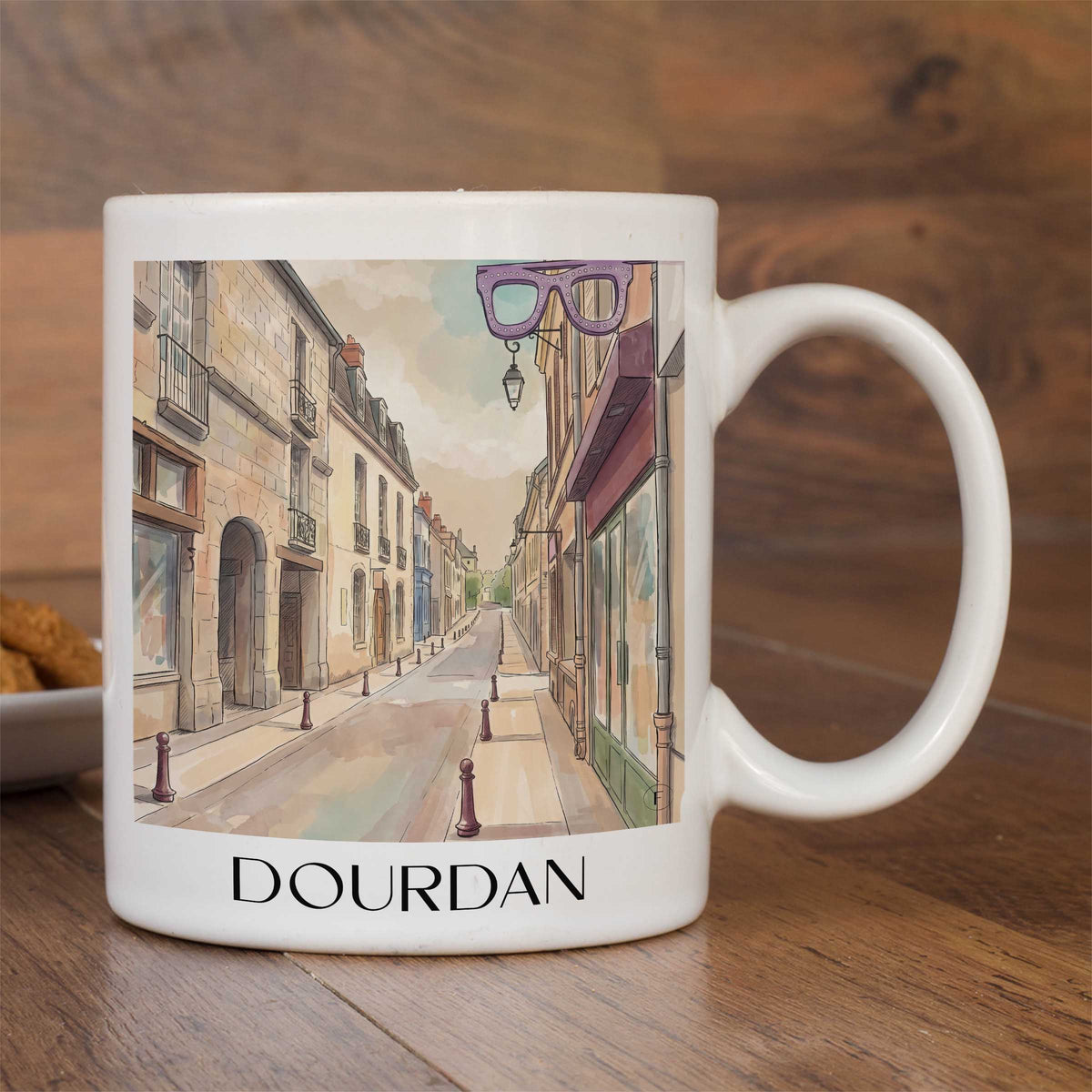 dourdan-hurepoix-frankreich-kaffeebecher-aquarell