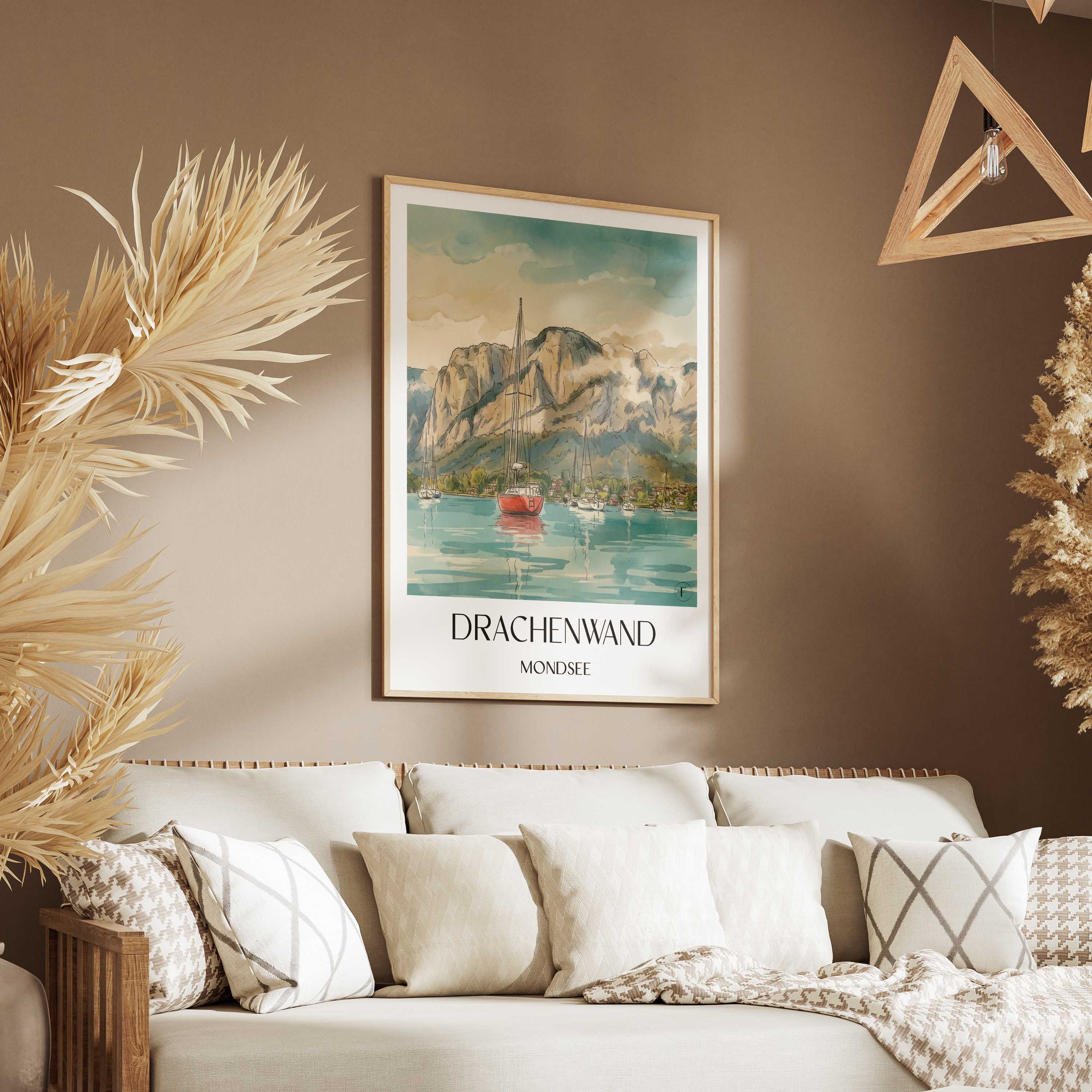 drachenwand-mondsee-österreich-poster-aquarell