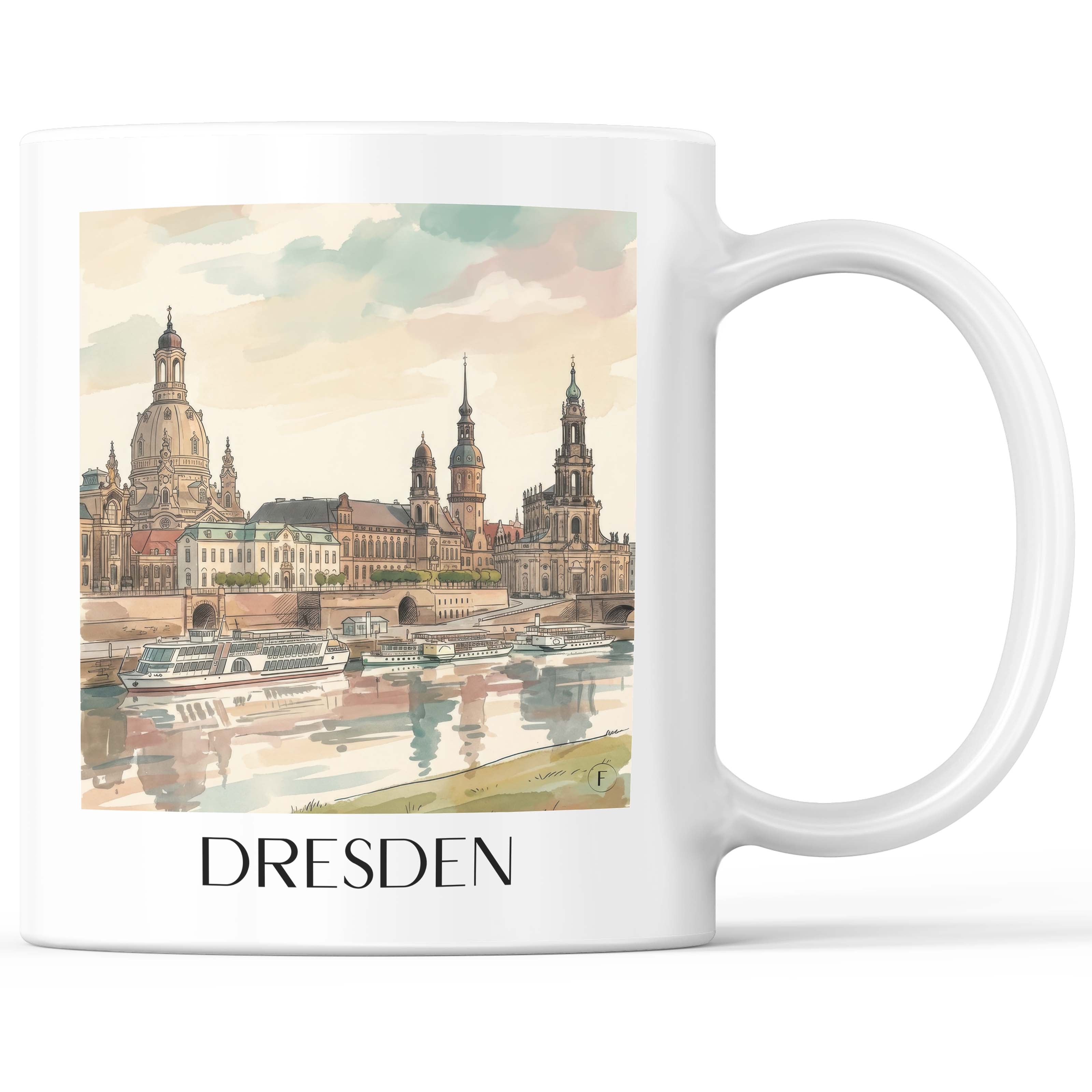 Dresden - Deutschland Becher - Kaffeetasse im Aquarell Stil - favplace