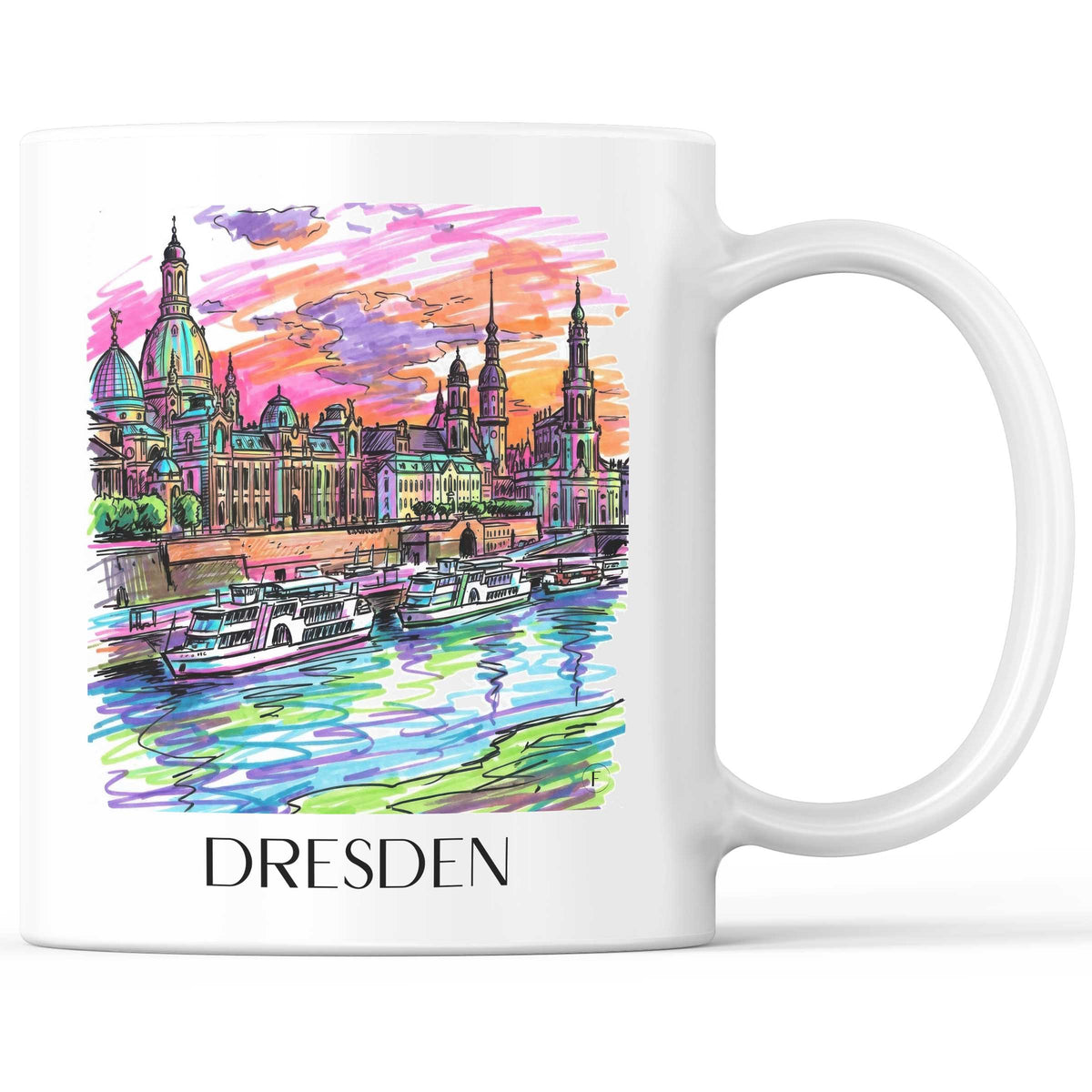 Dresden - Deutschland Becher - Kaffeetasse im Tag Graffiti Stil - favplace