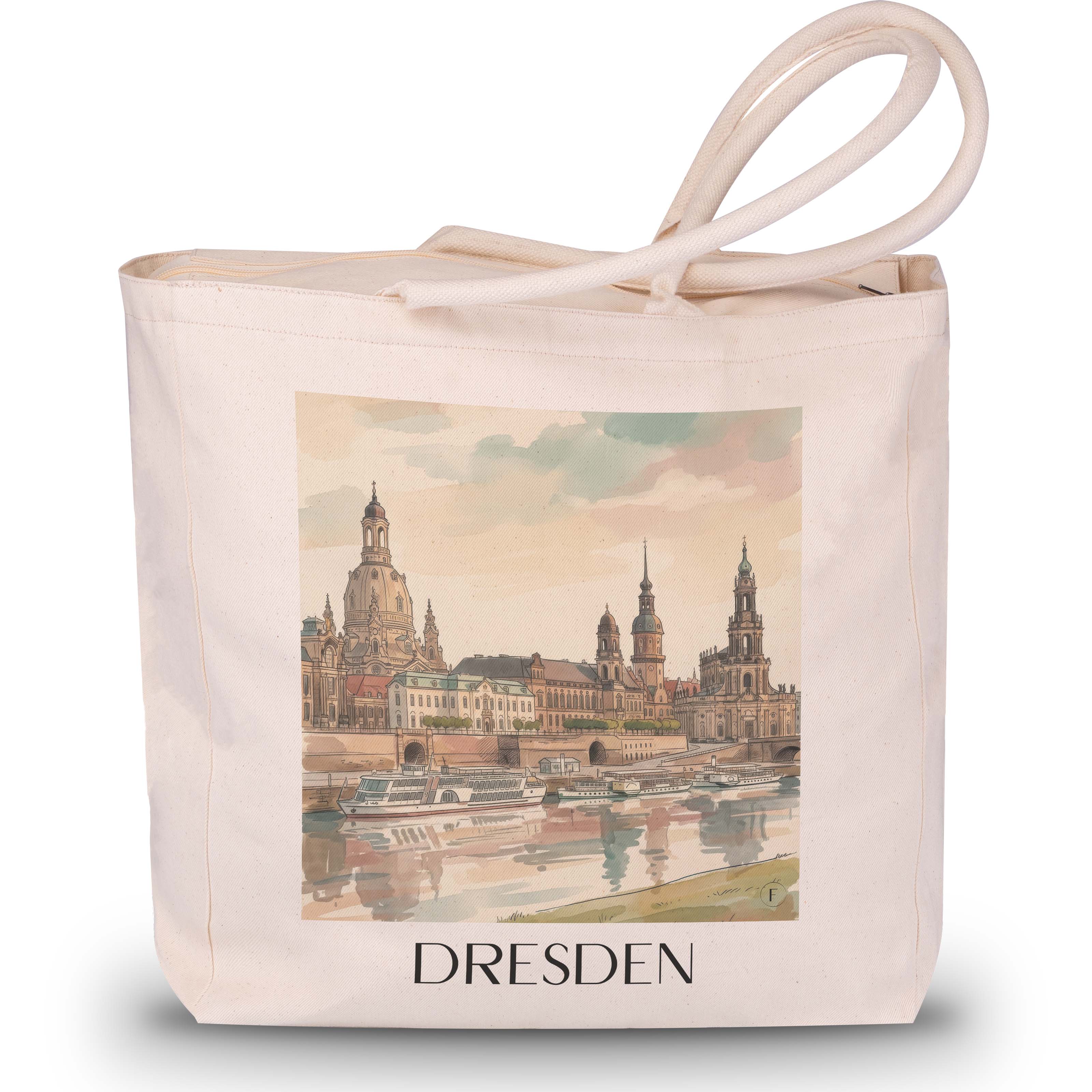Dresden - Deutschland Tote Bag - Einkaufstasche im Aquarell Stil - favplace