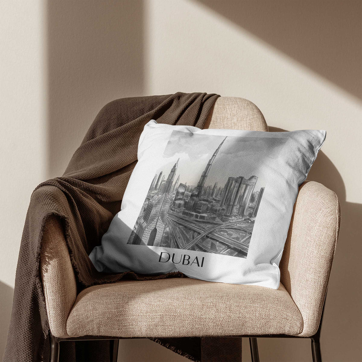 dubai-vereinigte-arabische-emirate-vereinigte-arabische-emirate-kissenbezug-aquarell-schwarz-weiss