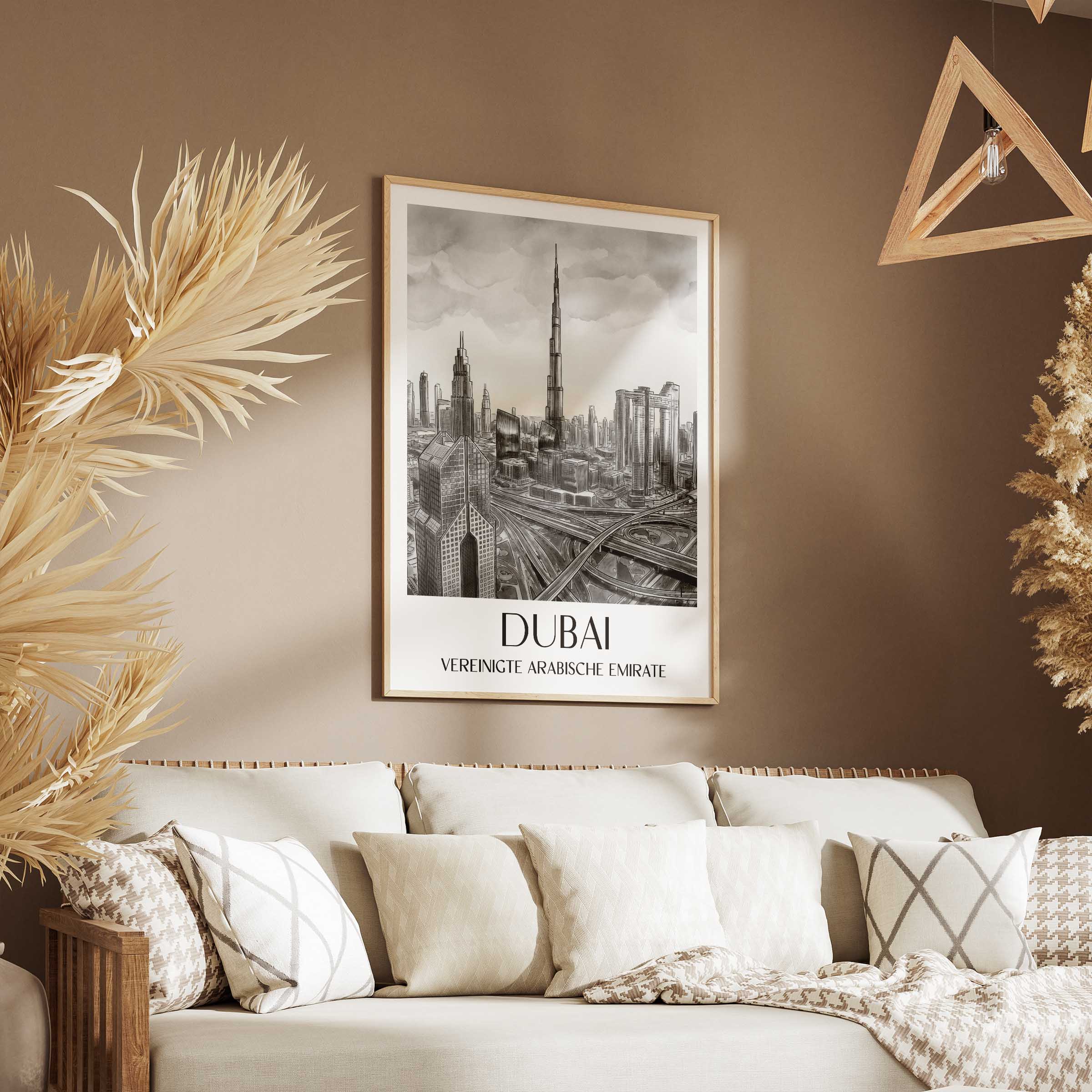 dubai-vereinigte-arabische-emirate-poster-aquarell-schwarz-weiss
