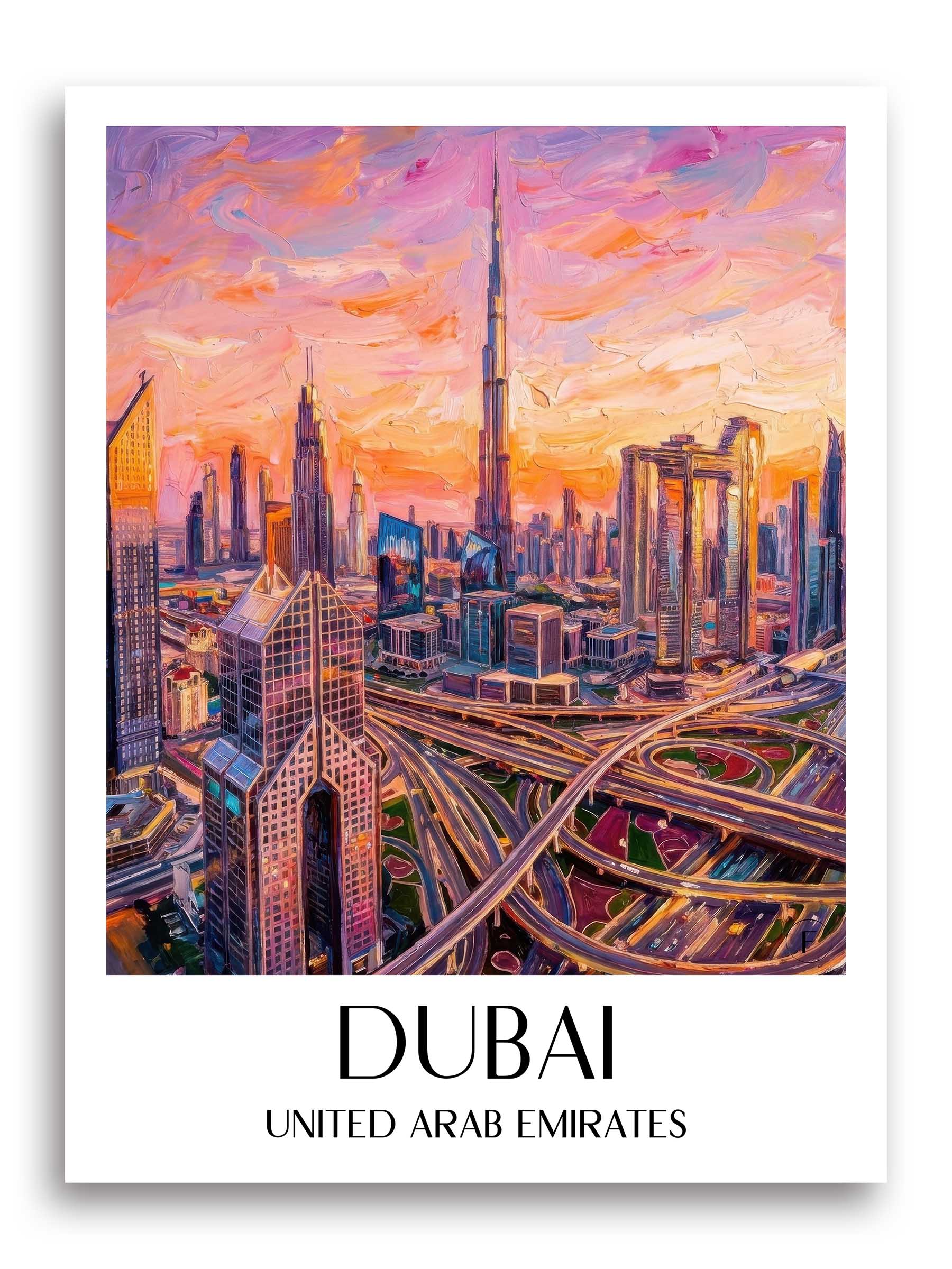 Dubai Poster - - Vereinigte Arabische Emirate Kunstdruck - Ölgemälde von A4 bis A1 - favplace