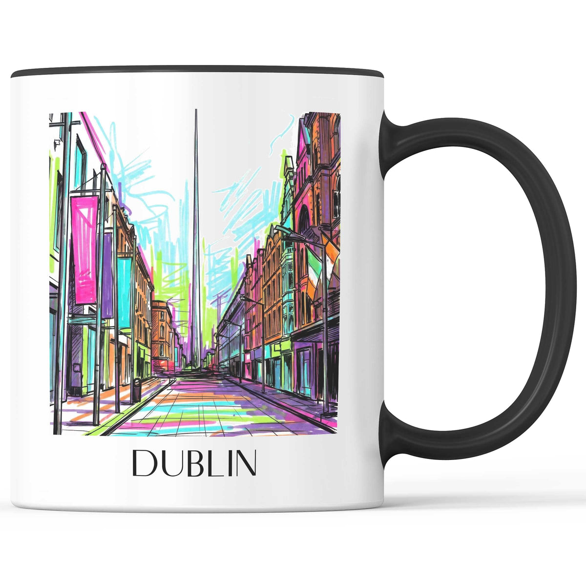 Dublin - Irland Becher - Kaffeetasse im Tag Graffiti Stil - favplace