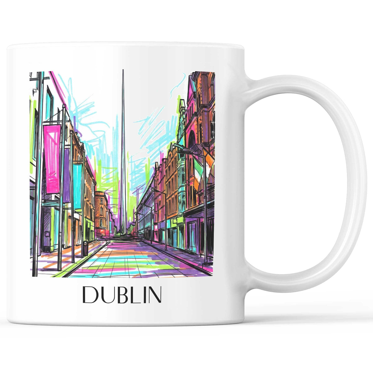 Dublin - Irland Becher - Kaffeetasse im Tag Graffiti Stil - favplace