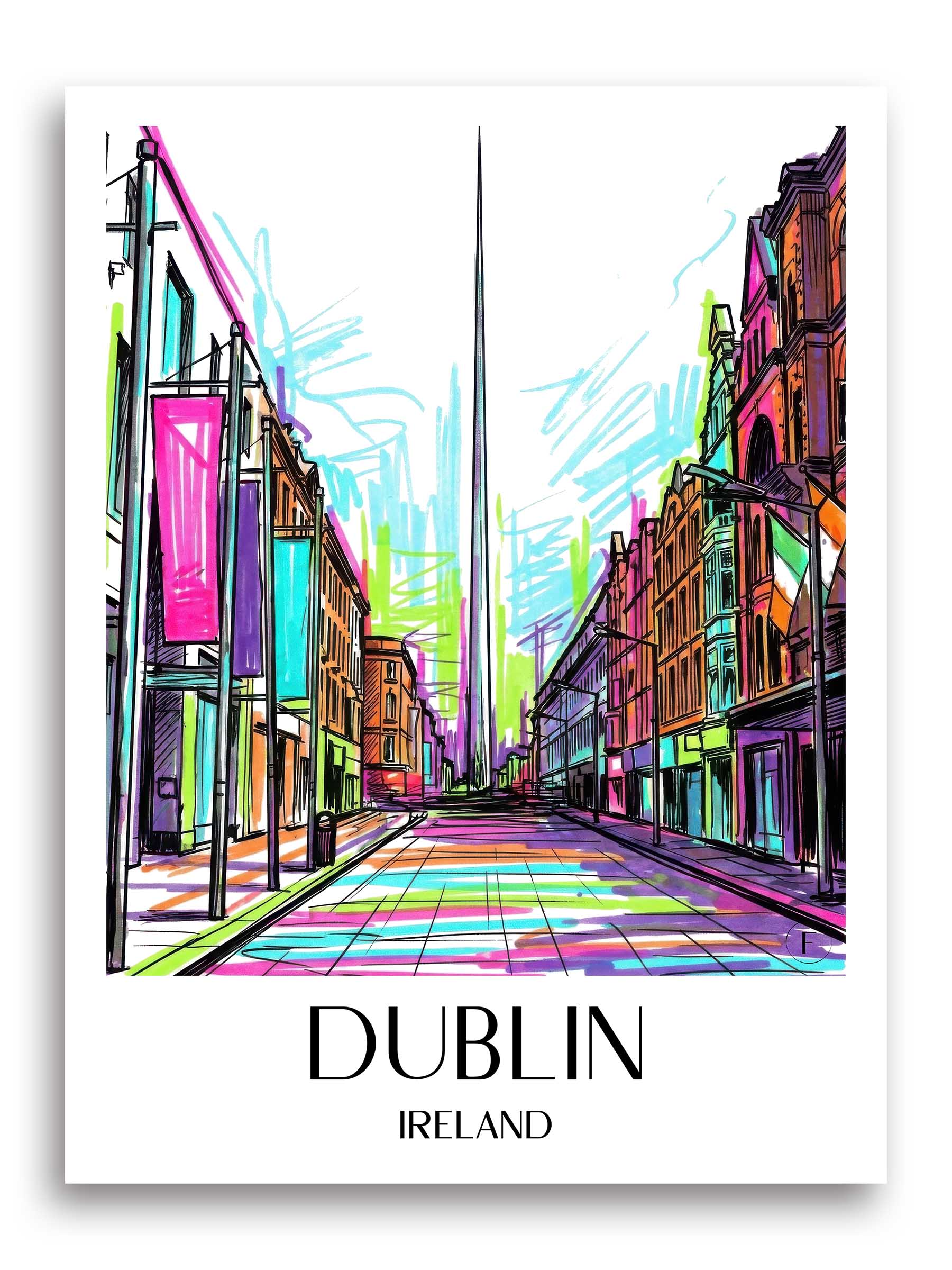 Dublin Poster - - Irland Kunstdruck - Tag Graffiti von A4 bis A1 - favplace
