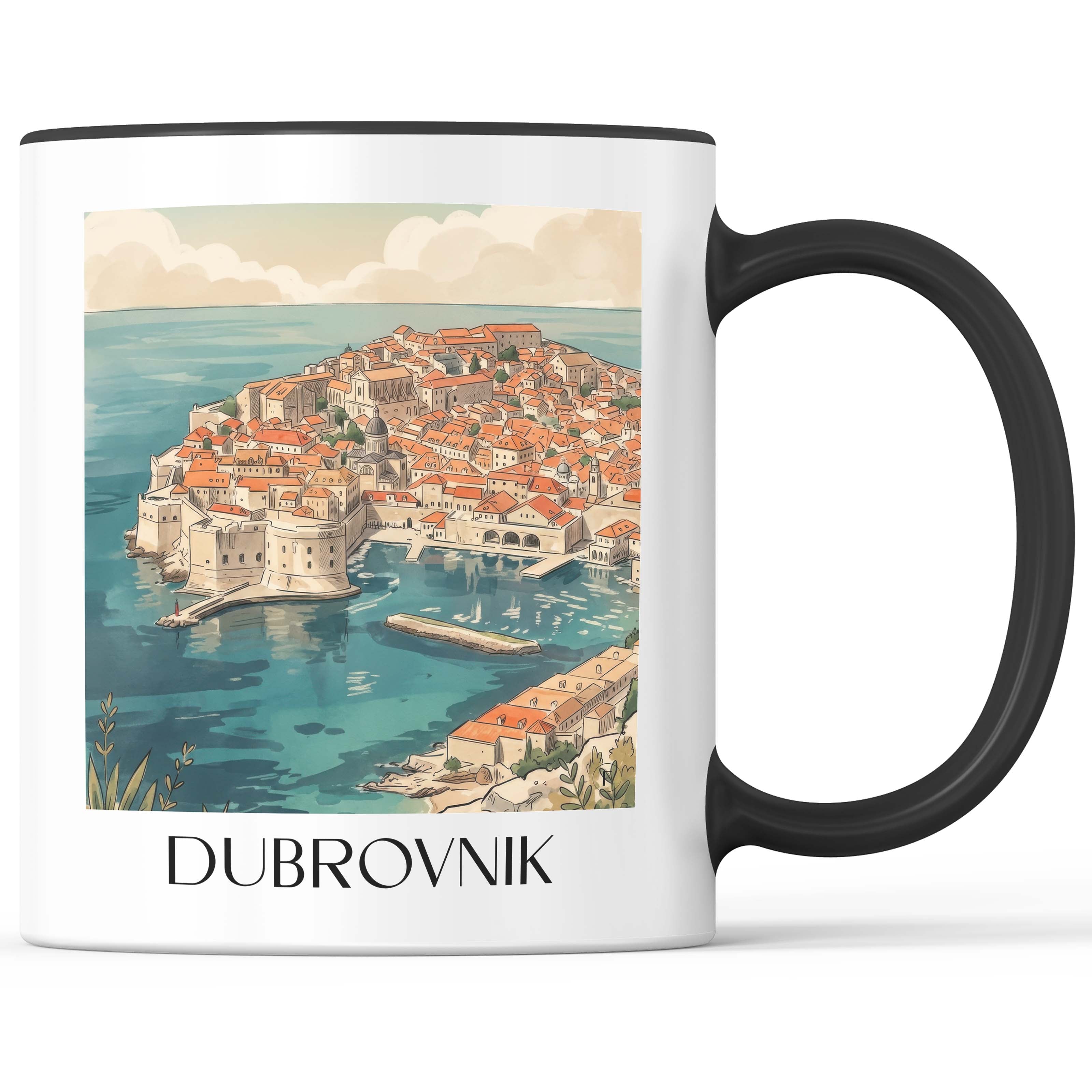 Dubrovnik - Kroatien Becher - Kaffeetasse im Aquarell Stil - favplace