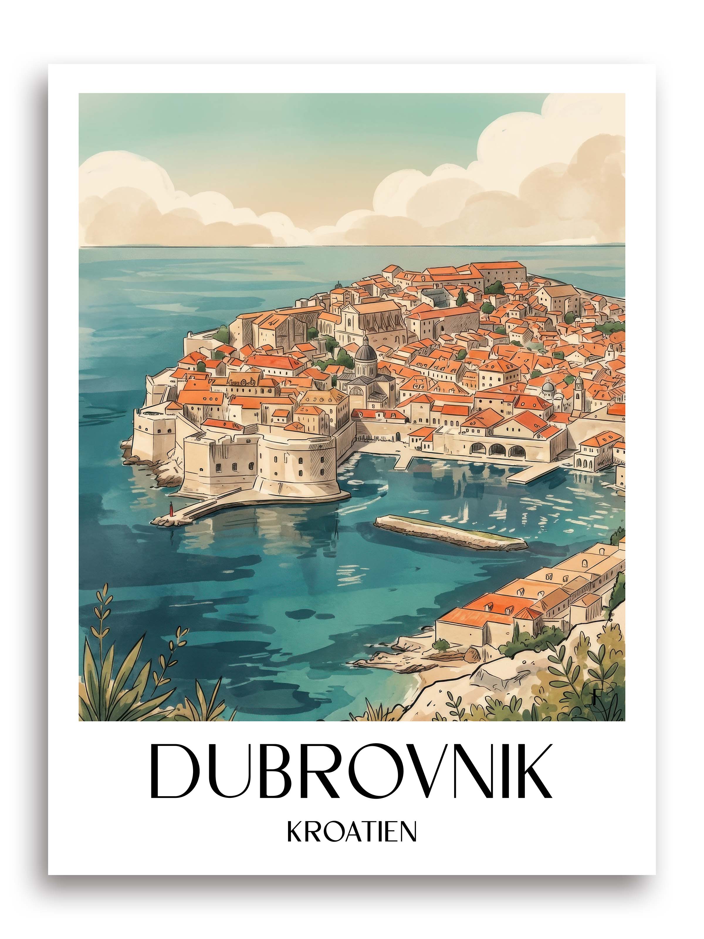 dubrovnik-kroatien-poster-aquarell