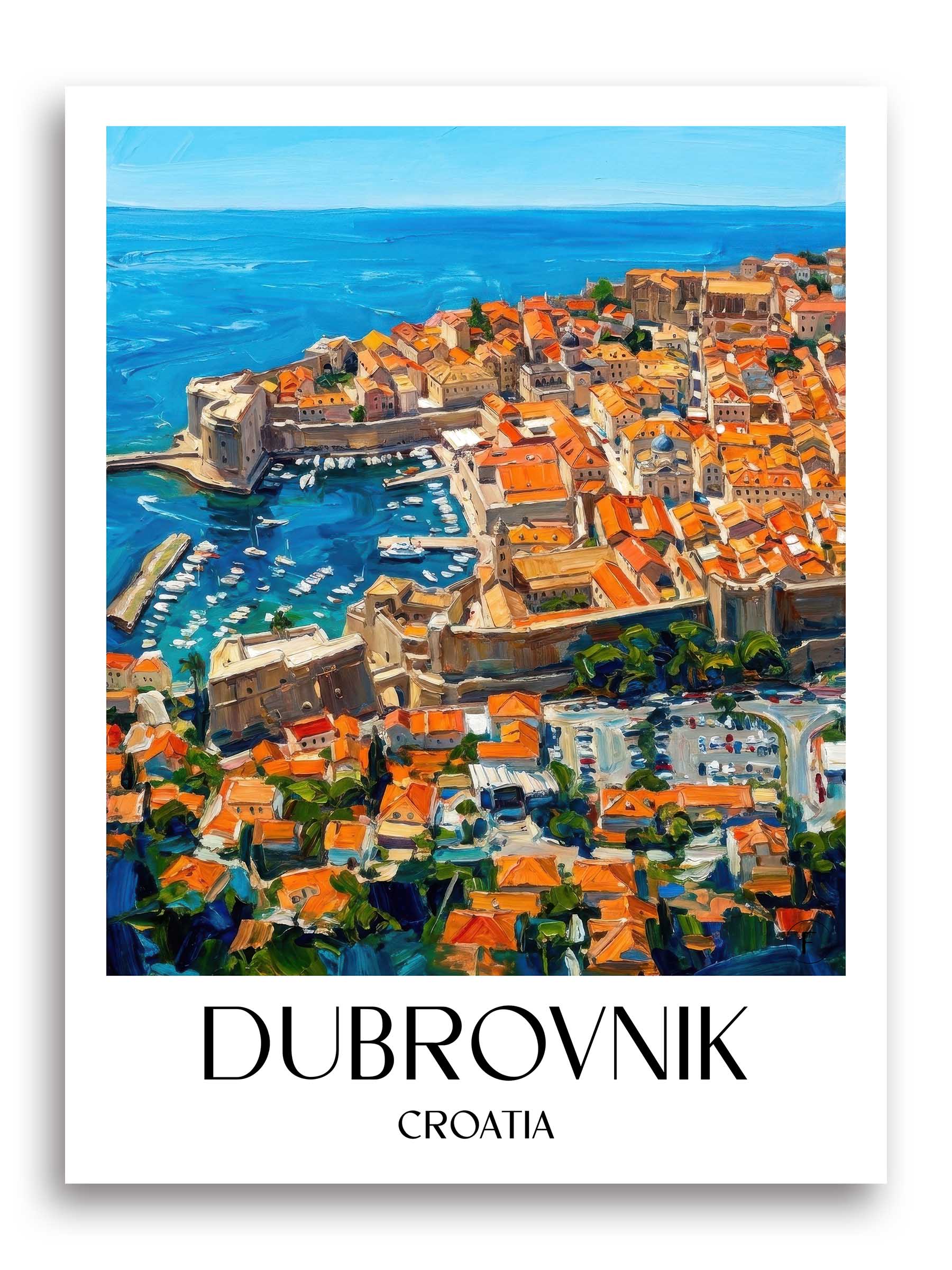 Dubrovnik Poster - - Kroatien Kunstdruck - Ölgemälde von A4 bis A1 - favplace