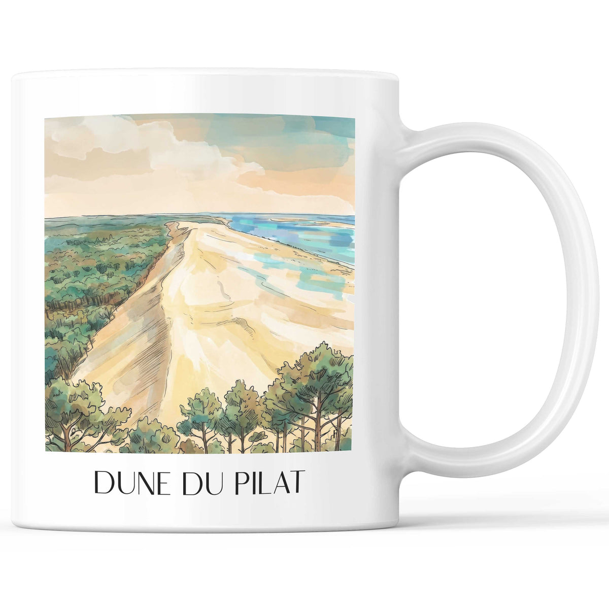 dune-du-pilat-bassin-d'arcachon-frankreich-kaffeebecher-aquarell