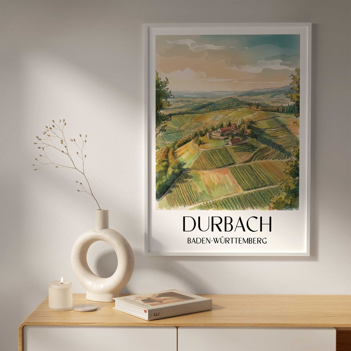 durbach-baden-württemberg-deutschland-poster-aquarell