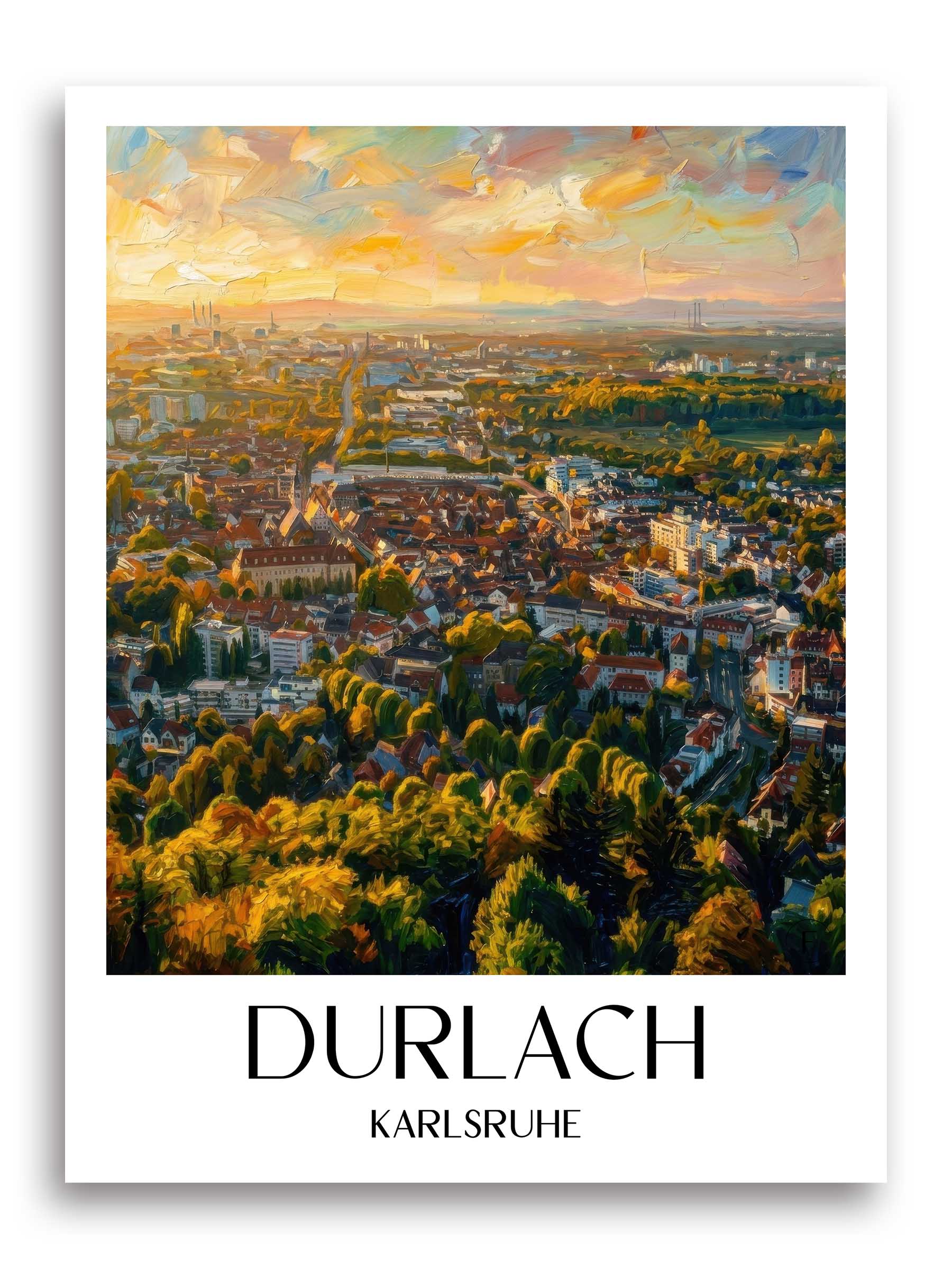 Durlach Poster - Karlsruhe - Deutschland Kunstdruck - Ölgemälde von A4 bis A1 - favplace