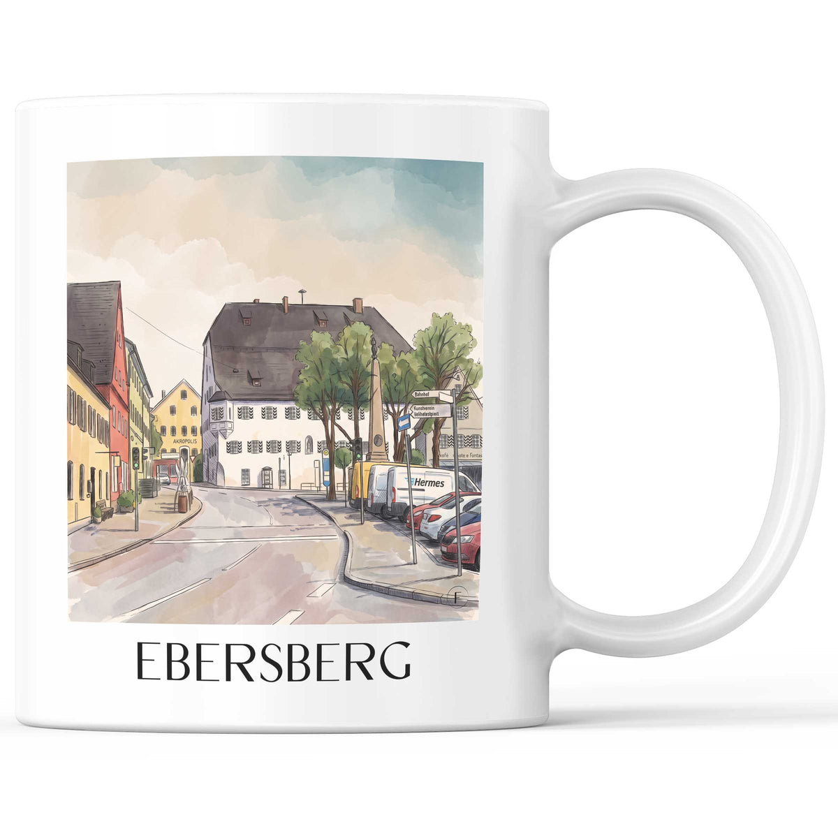 Ebersberg Kaffeebecher - Oberbayern - Deutschland Becher - Kaffeetasse im Aquarell Stil - favplace