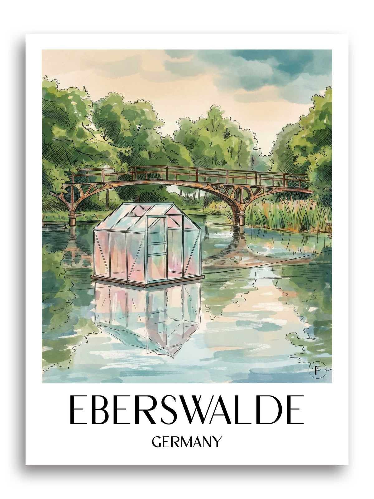 Eberswalde Poster - Brandenburg - Deutschland Kunstdruck - Aquarell von A4 bis A1 - favplace