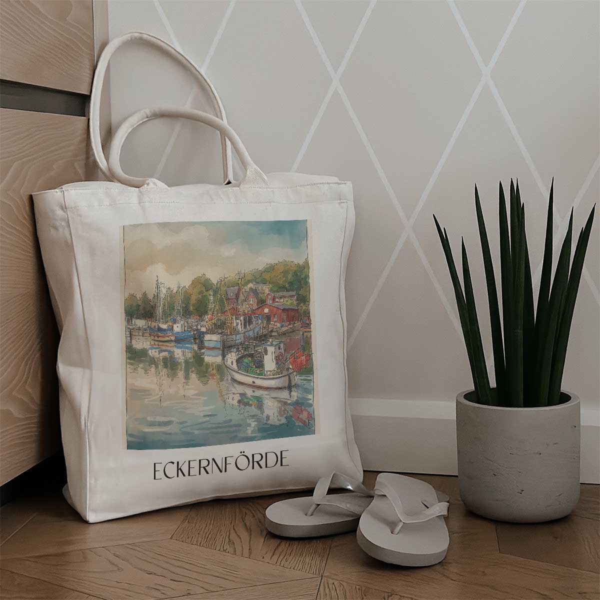 eckernförde-schleswig-holstein-deutschland-einkaufstasche-aquarell