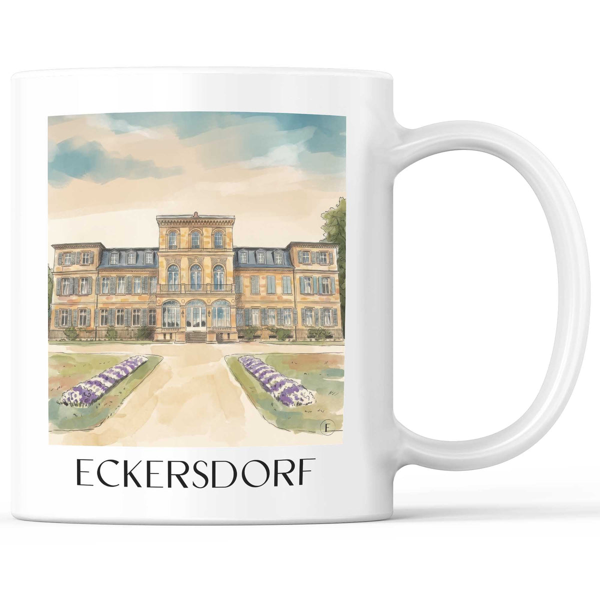 Eckersdorf Kaffeebecher - Oberfranken - Deutschland Becher - Kaffeetasse im Aquarell Stil - favplace